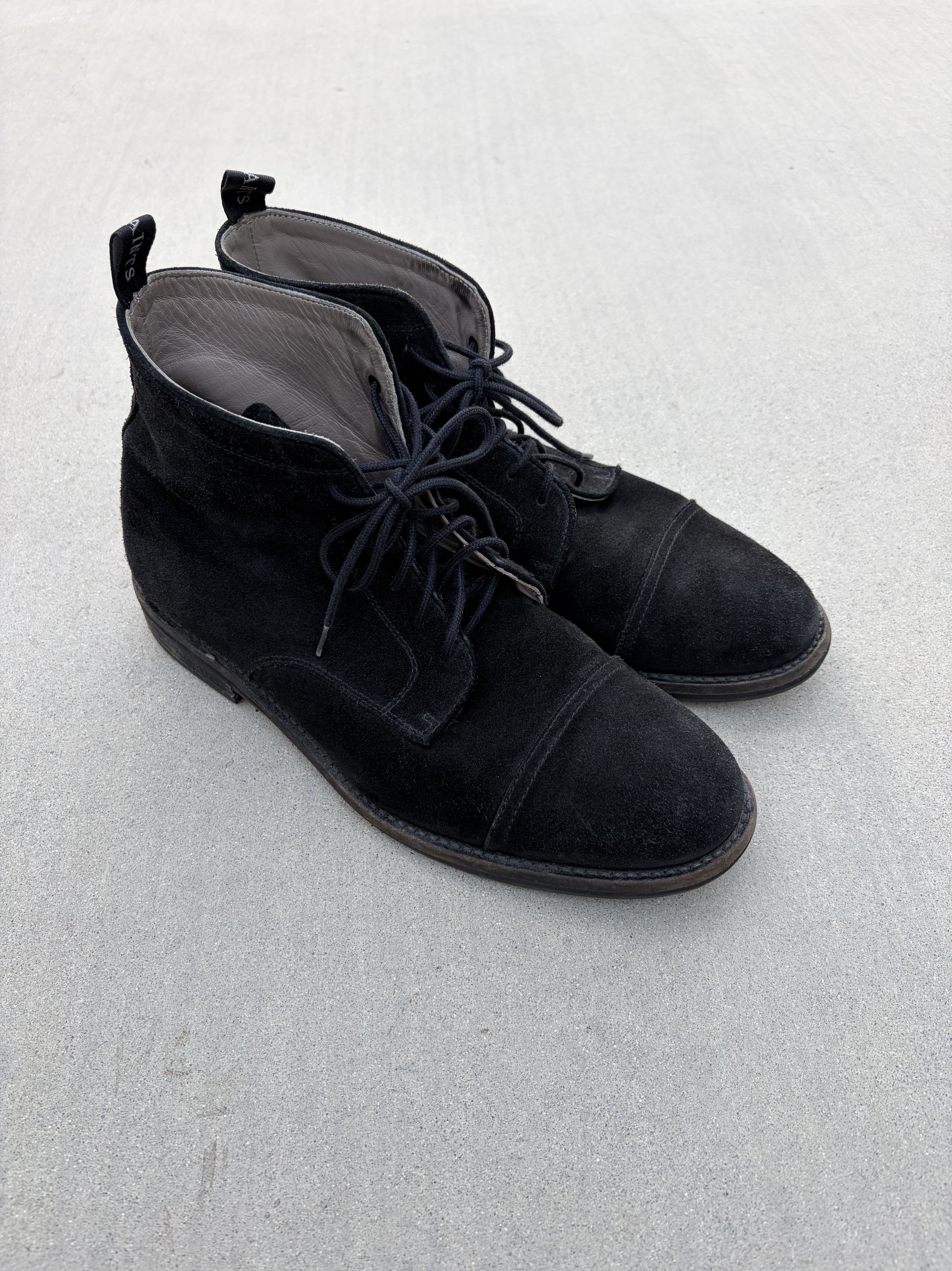 All Saints | Moth monochrome black charcoal suede boots | MENS 10 Allsaints All Saints Black Moth Suede Boots Men main image 3