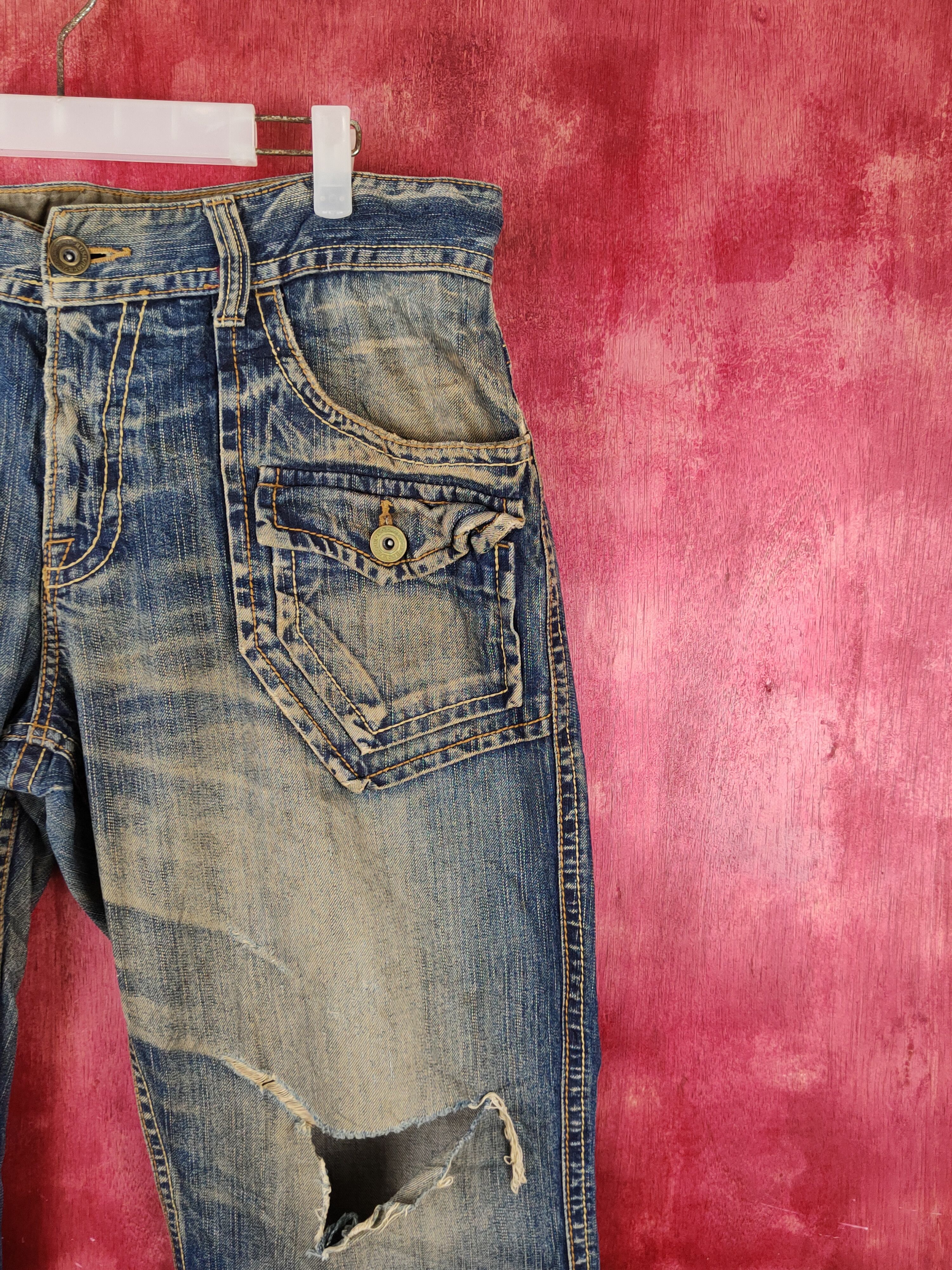 Japanese Brand DL Rush/Hour Dark Blue Faded Distressed Ripped Jeans #S1811 Size US 36 / EU 52 - 5 Thumbnail