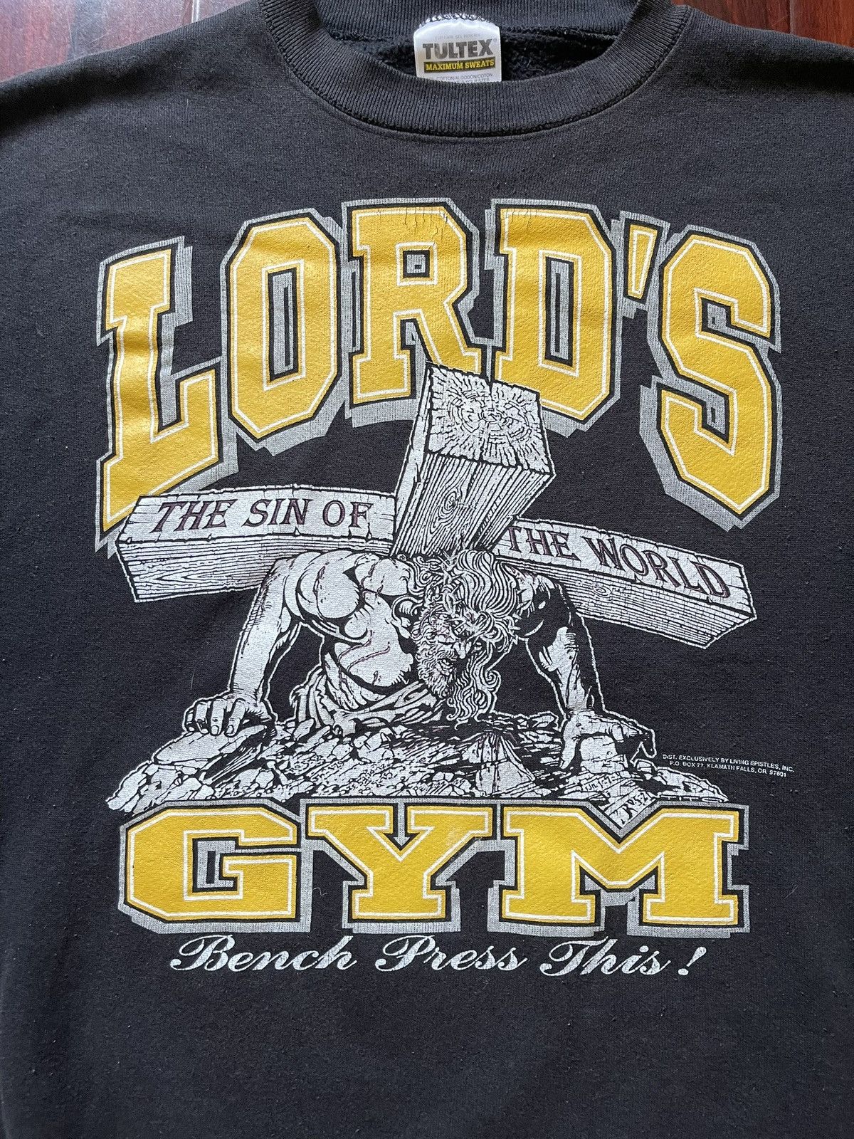 Vintage Lord's Gym Vintage 90s Christian Black Sweatshirt Size XL Size US XL / EU 56 / 4 - 2 Thumbnail