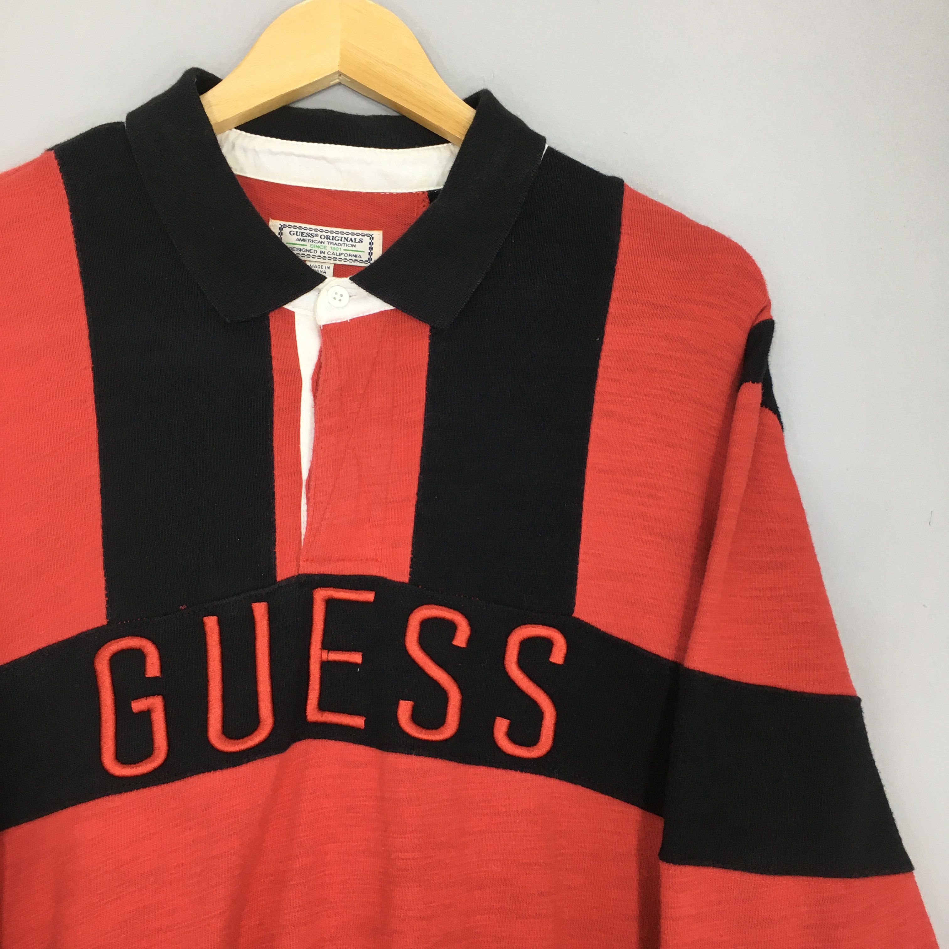 Georges Marciano Vintage Y2K Guess Usa Polo Rugby Shirt Large Size US L / EU 52-54 / 3 - 2 Thumbnail