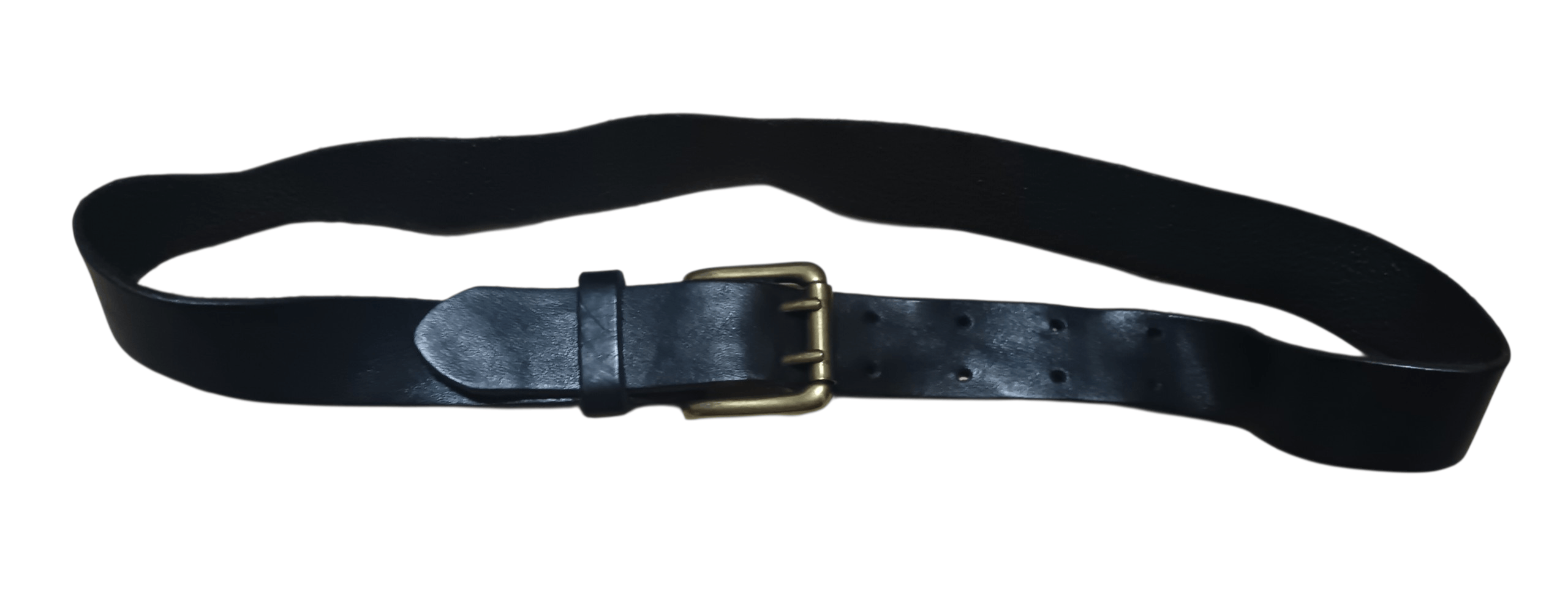 Genuine Leather VINTAGE LEATHER BELT WITH BRASS BUCKLE Size 36 - 1 Thumbnail