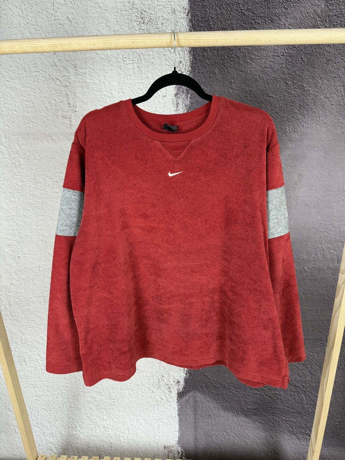 Nike Nike vintage y2k fleece double swoosh distressed sweatshirt Size US L / EU 52-54 / 3 - 1 Thumbnail