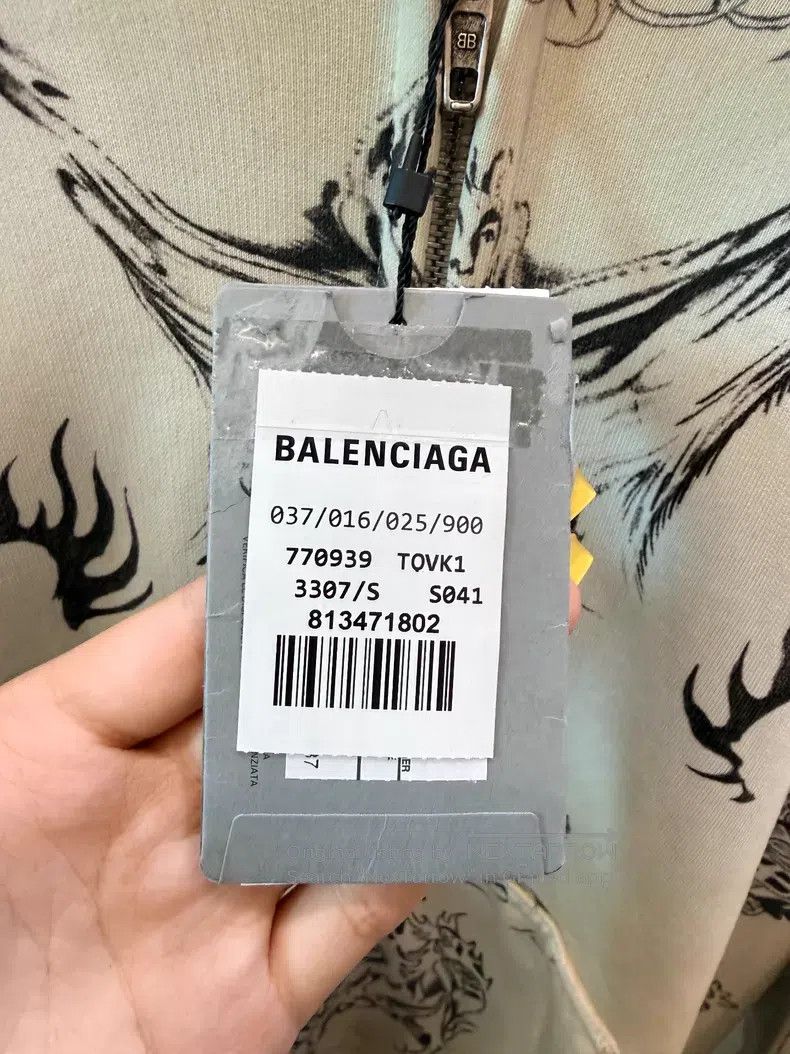 Balenciaga Balenciaga White Graffiti Zip-up Hoodie Size US S / EU 44-46 / 1 - 2 Thumbnail