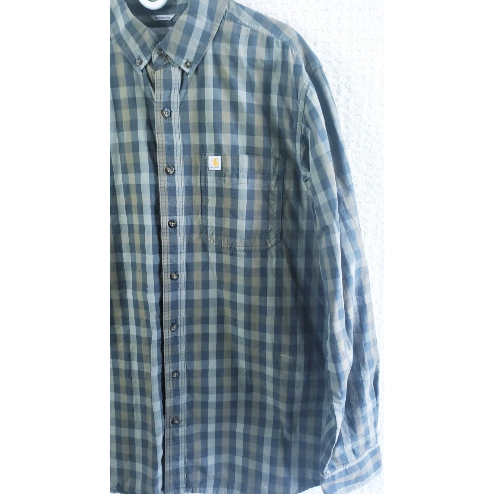 Carhartt VINTAGE Carhartt Shirt Brown Plaid Long Sleeve Button-Down Large Tall Mens Size US L / EU 52-54 / 3 - 3 Thumbnail