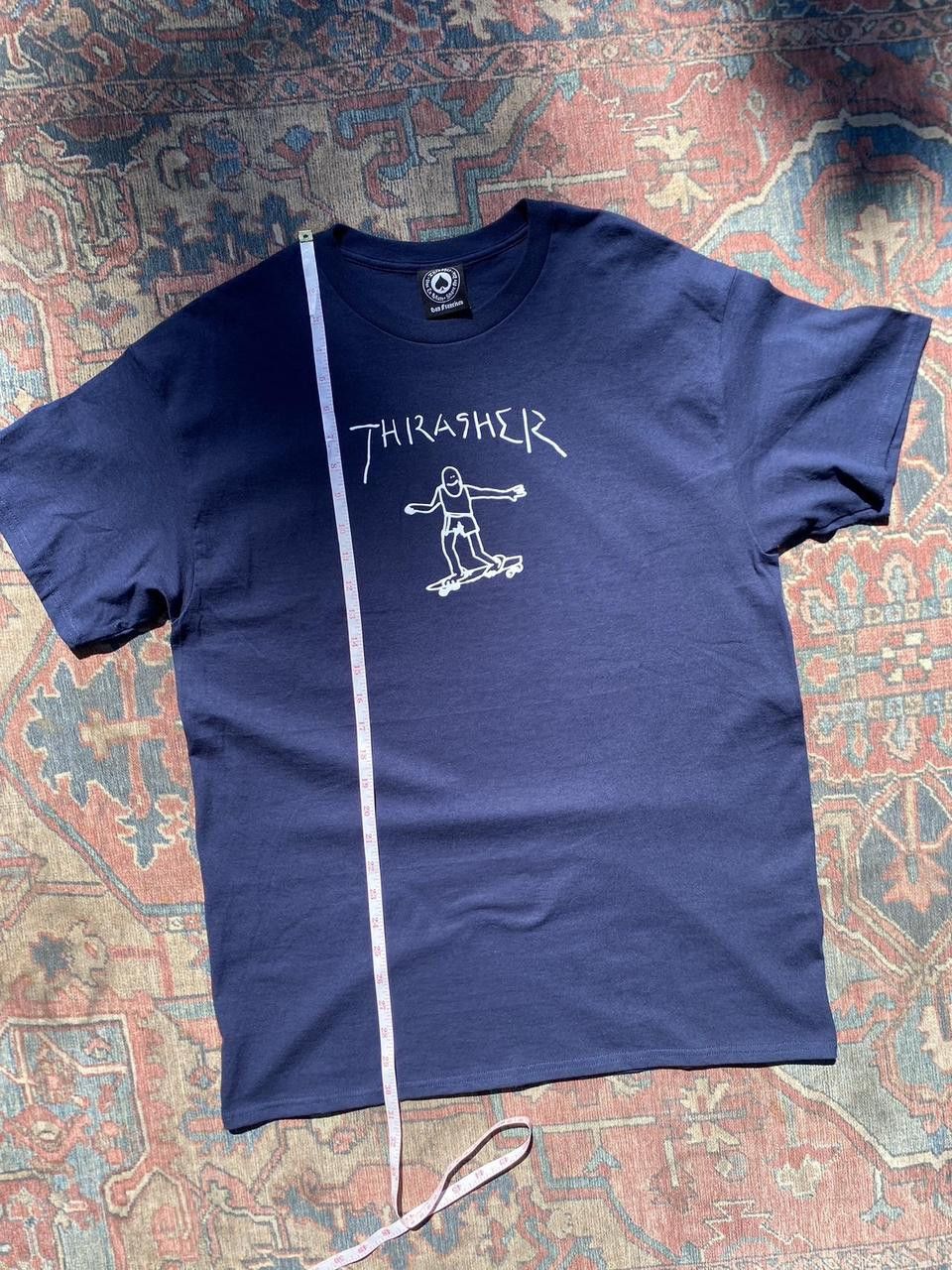 Thrasher Navy and White Thrasher Stick Figure Graphic Print Tee XL Size US XXL / EU 58 / 5 - 1 Thumbnail