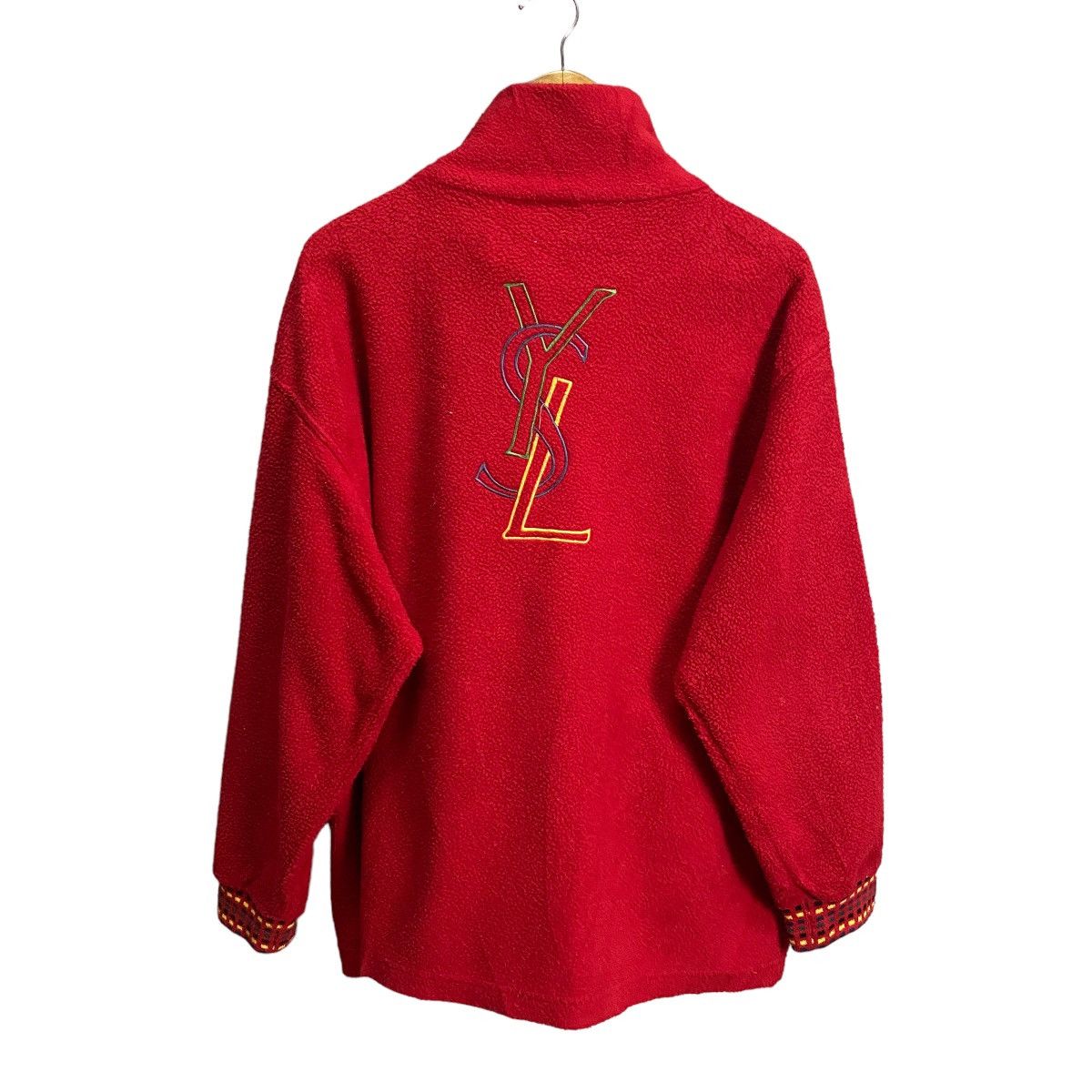 Vintage Yves Saint Lauren vintage big logo back zipper fleece Size US L / EU 52-54 / 3 - 1 Thumbnail