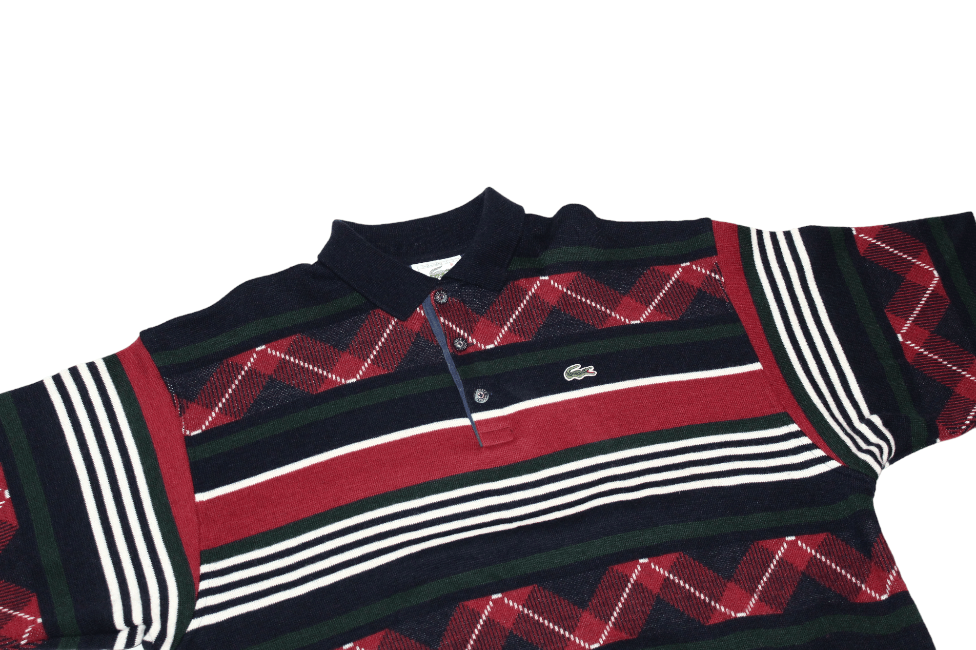 Lacoste VTG 70s Lacoste Wool Blend Knitted Striped Polo Jumper Size US XL / EU 56 / 4 - 4 Thumbnail