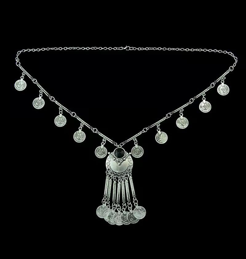 Jewelry Bohemian Black Stone Coin tassel necklace Size ONE SIZE - 3 Thumbnail