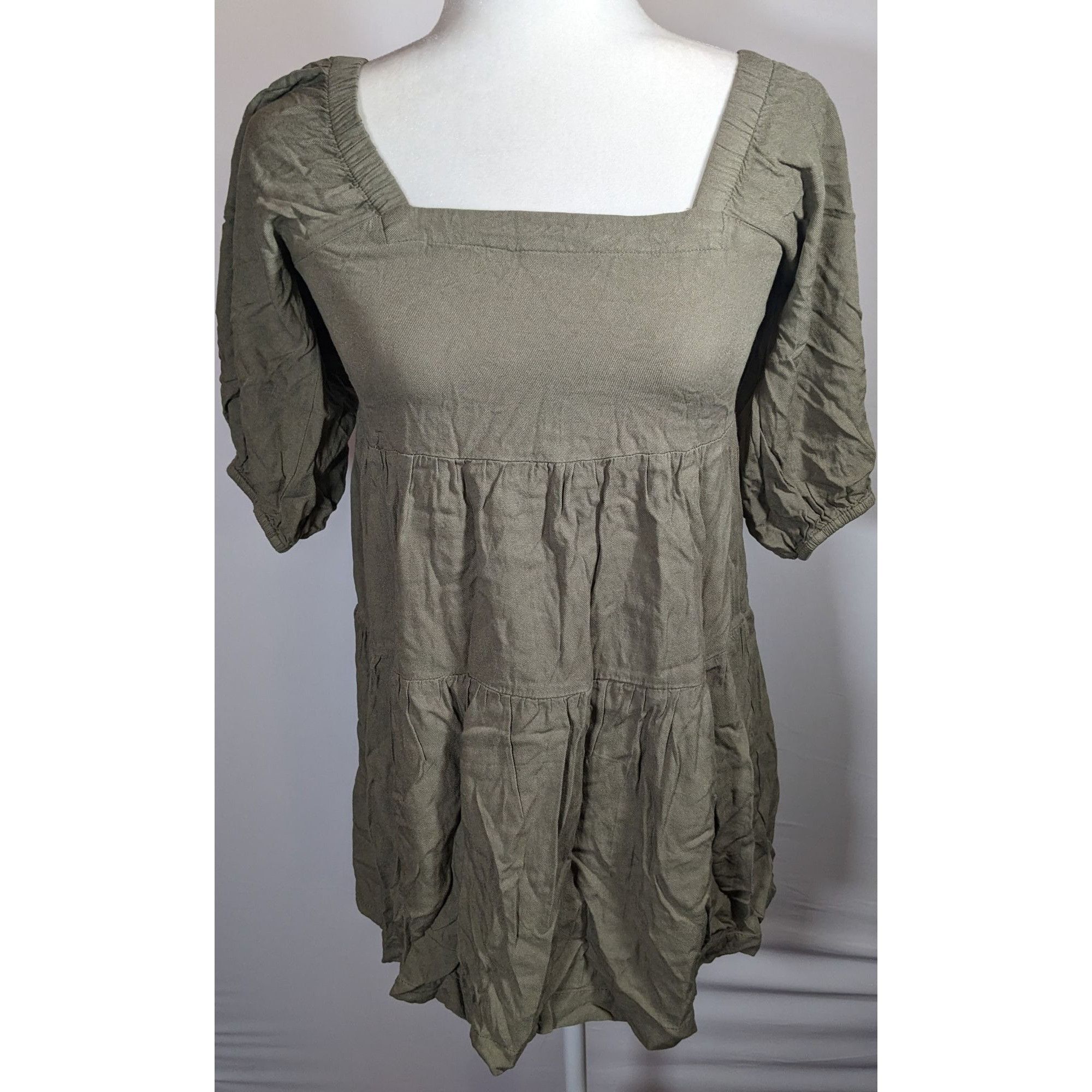 Other Beyond Words Bohemian Muted Olive Peasant Top Size XS / US 0-2 / IT 36-38 - 4 Thumbnail