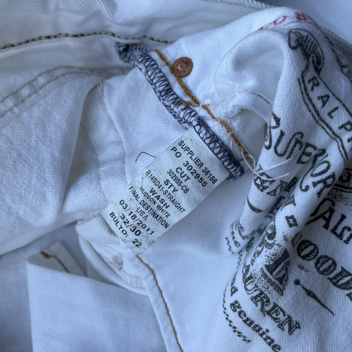 Polo Ralph Lauren × Vintage Polo Ralph Lauren White Denim Pants Size US 34 / EU 50 - 8 Thumbnail