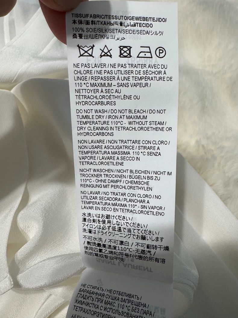 Yves Saint Laurent saint laurent Pure White Women's Silk Shirt 2503-Nextarrow Size XS / US 0-2 / IT 36-38 - 5 Thumbnail