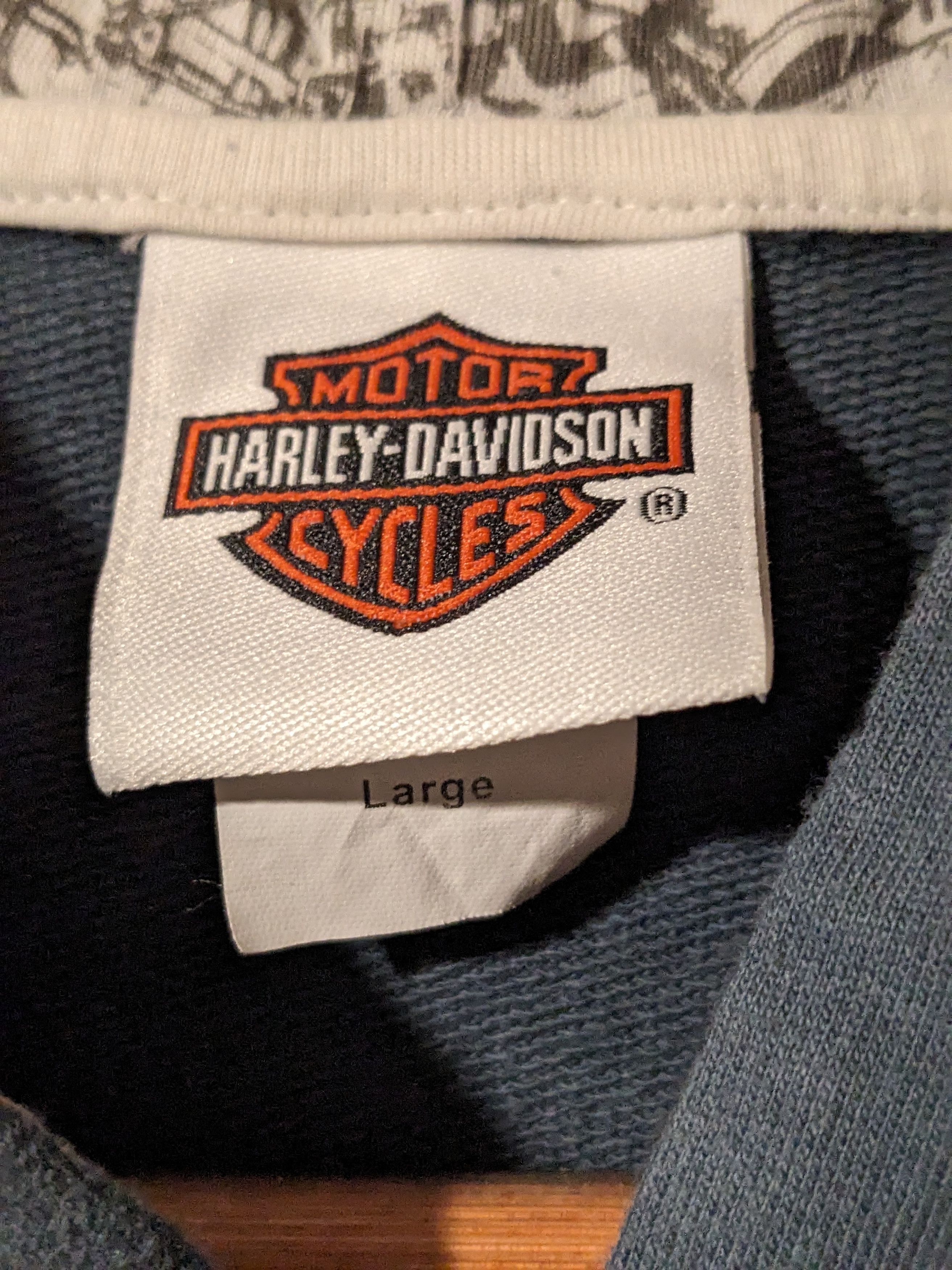 Harley Davidson × Vintage Harley Davidson Motorcycle Womans Blue Large Full Zip Hoodie Size L / US 10 / IT 46 - 3 Thumbnail