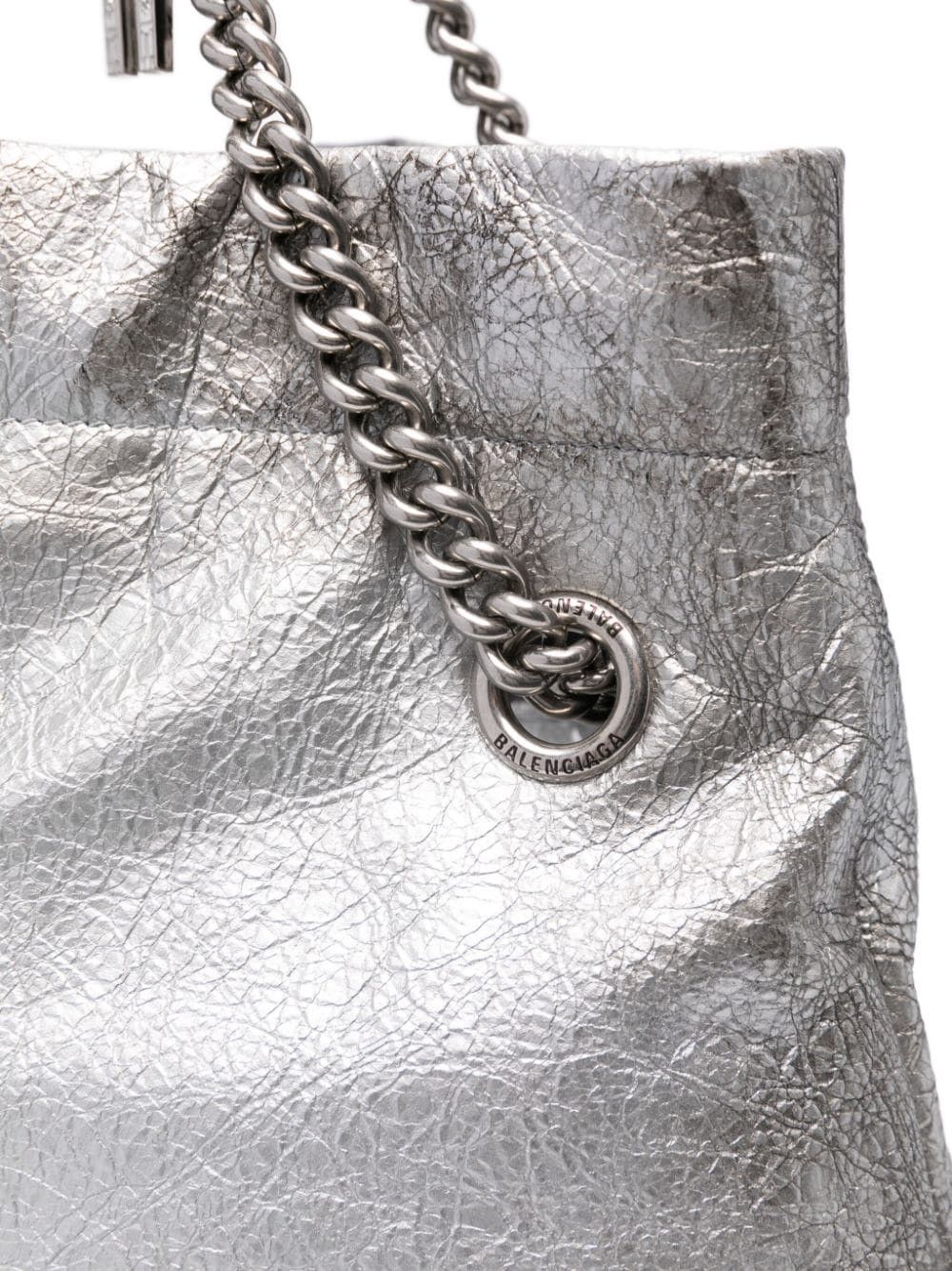 Balenciaga o1la1rc1a1125 Size: OS / Crush Tote Bag in Silver Size ONE SIZE - 4 Thumbnail