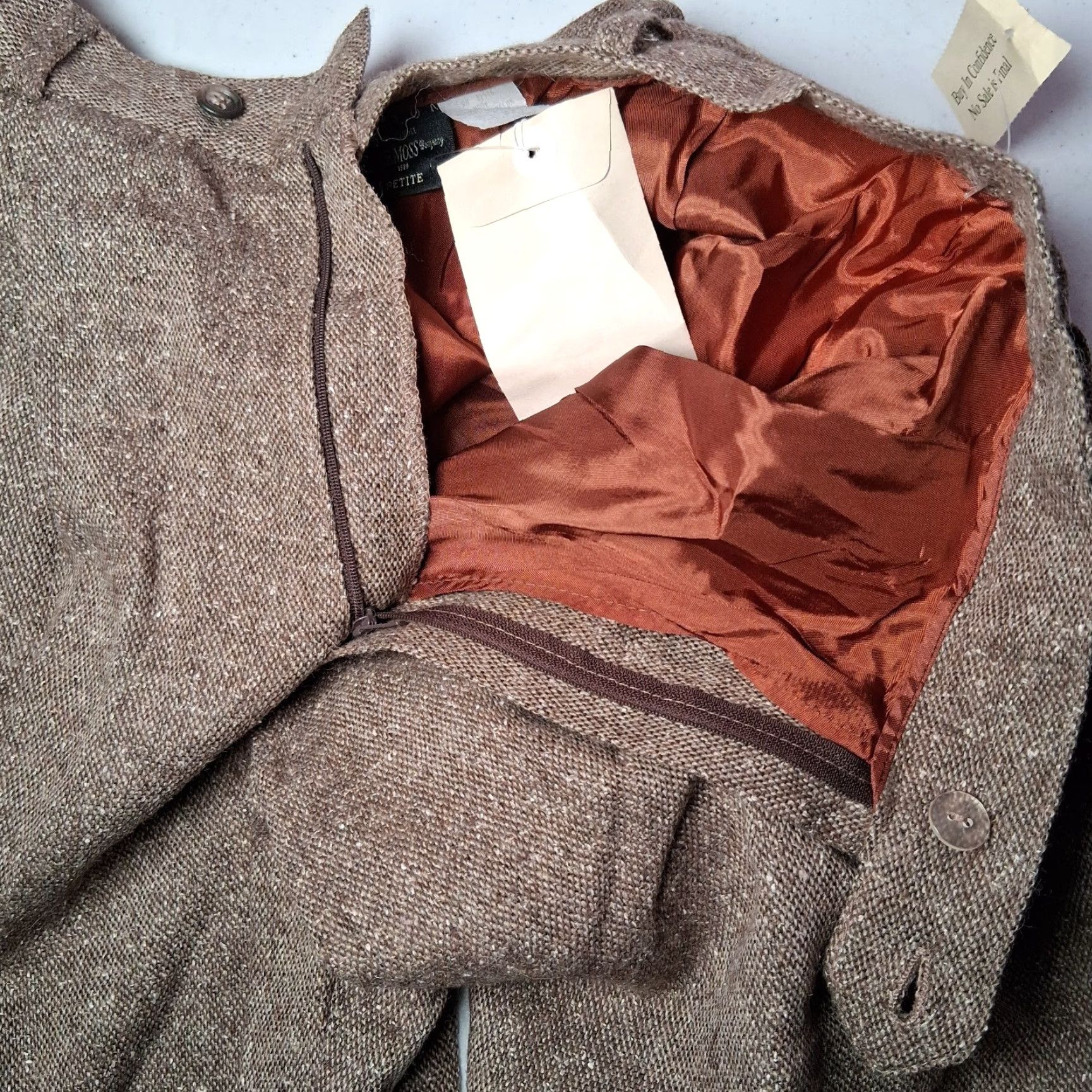 Vintage VINTAGE B. Moss Pants Dress Pants Tweed Wool Blend 12 Petite Brown Pleated Lined Speckled Office Wear Ladies Women’s Size 34" / US 12 / IT 48 - 3 Thumbnail