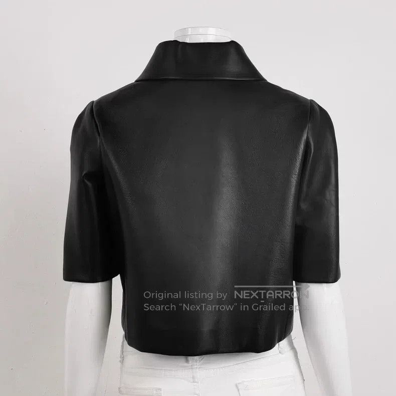 Loewe Loewe Women's sheepskin short-sleeved leather jacket Size XS / US 0-2 / IT 36-38 - 2 Thumbnail