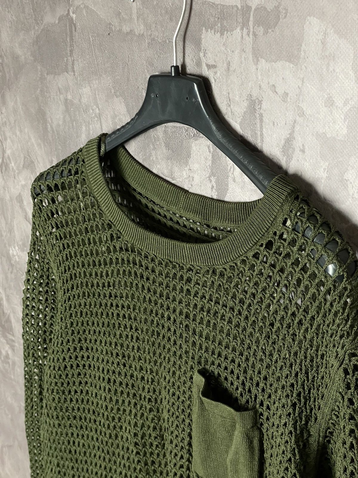 Japanese Brand × Vintage Avant Garde Mesh Net Knit Sweater Size L / US 10 / IT 46 - 6 Thumbnail