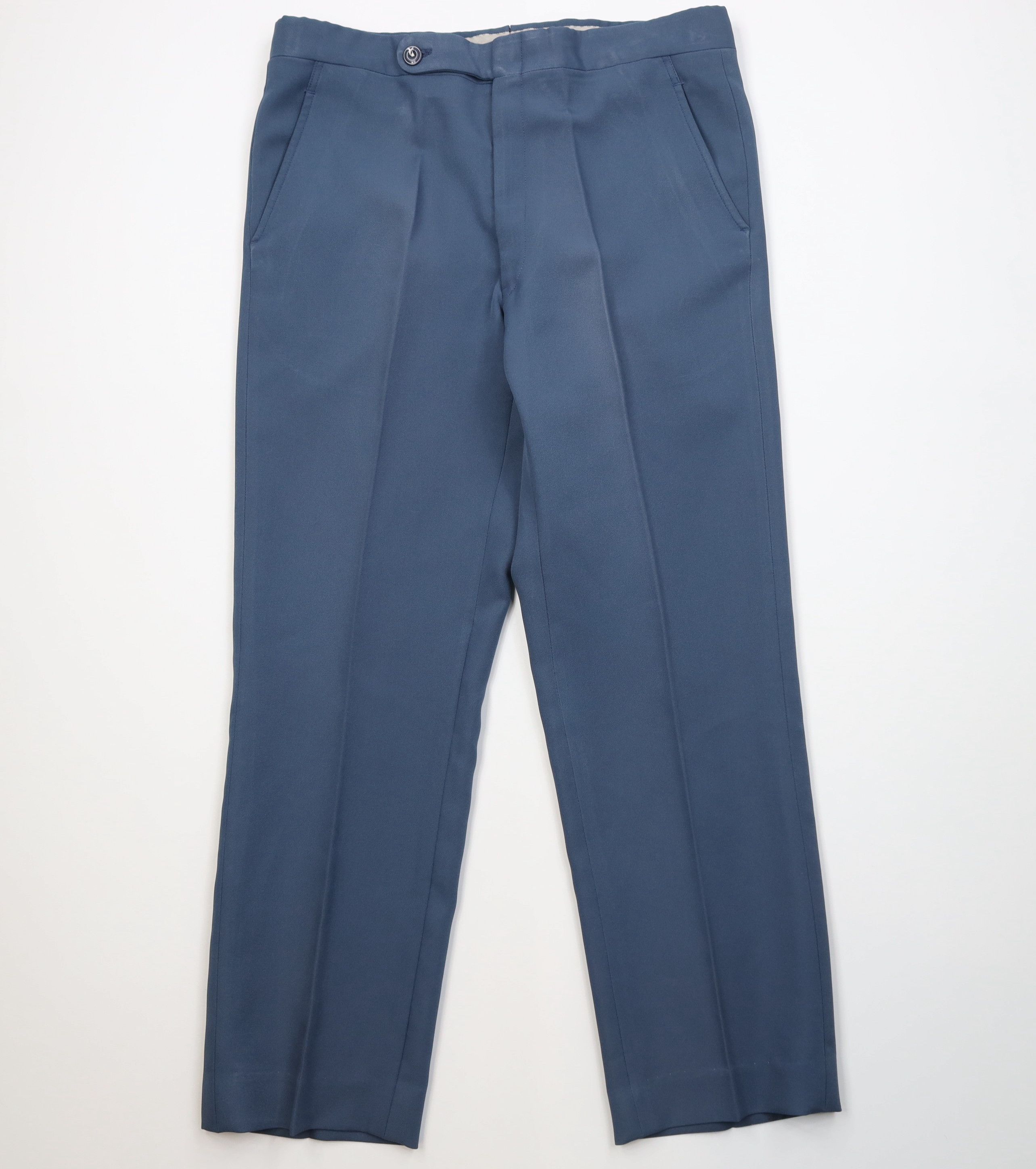Vintage Vintage 70s Streetwear Flared Wide Leg Chino Pants Blue USA Size US 36 / EU 52 - 1 Thumbnail