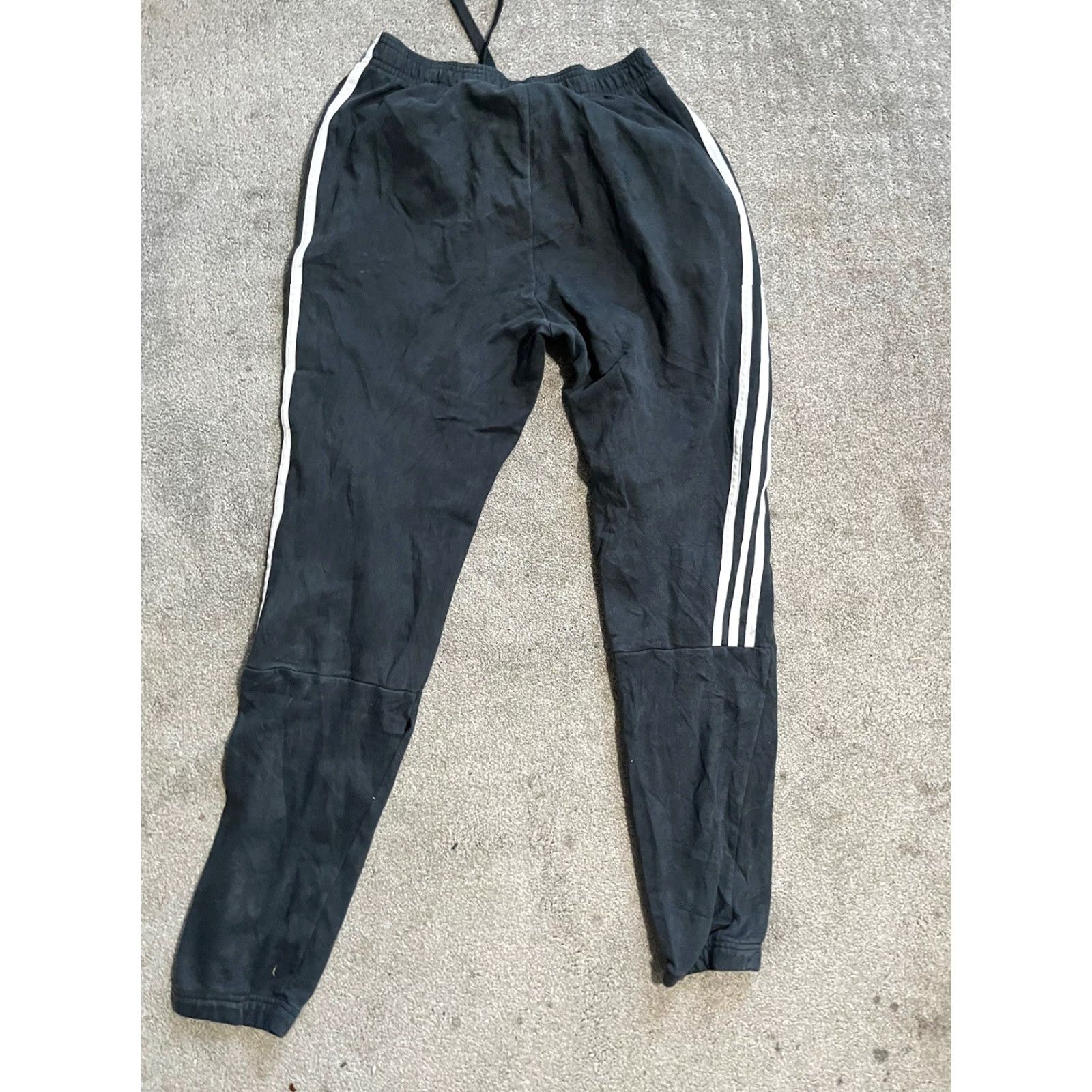 Adidas Adidas Sweatpants Pants Black White Stripe Athletic Men Small Fleece Size US 33 - 3 Thumbnail