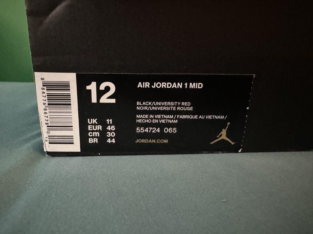 Jordan Brand Nike Air Jordan 1 Mid Multi-Color Swoosh 2018 Size US 12 / EU 45 - 6 Thumbnail