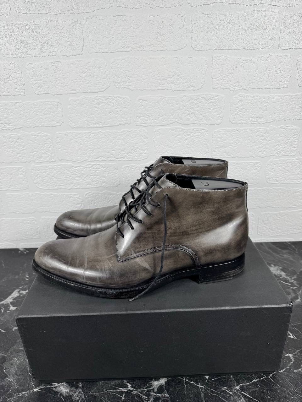 Dior Dior Calfskin Lace-Up Boots – Grey (EU 44 Size US 12 / EU 45 - 1 Thumbnail