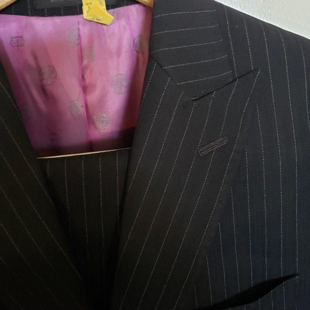 Sean John CT1014b SEAN JOHN PIN STRIPE SUIT JACKET & SLACKS Size 38R - 3 Thumbnail