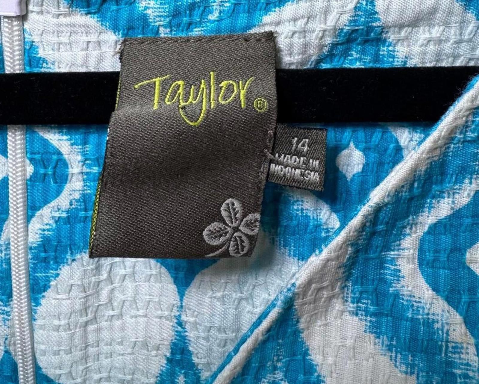 Ann Taylor Stylish Taylor Sleeveless Dress in Teal Pattern size 14 Size XL / US 12-14 / IT 48-50 - 3 Thumbnail