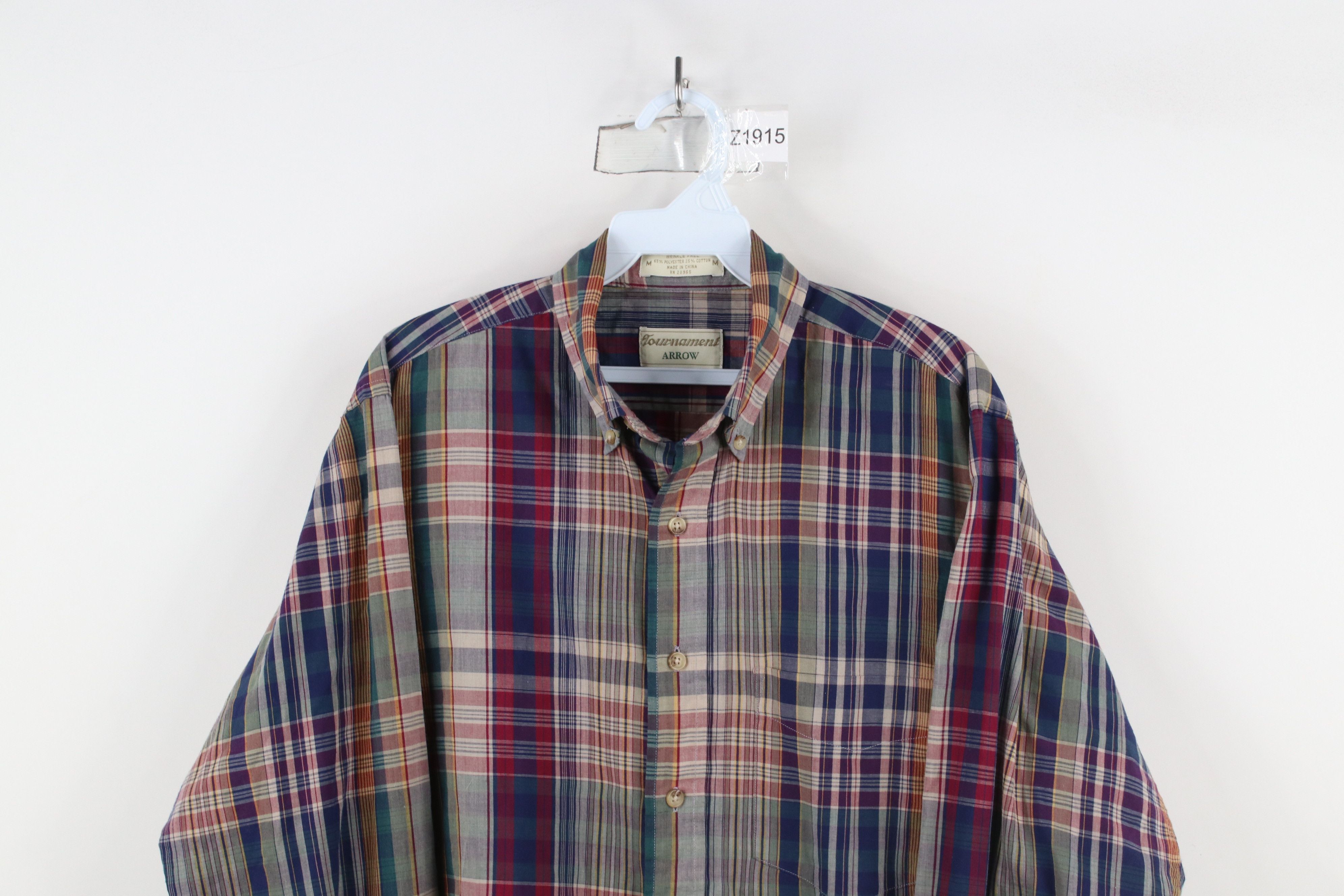 Vintage Vintage 90s Streetwear Madras Plaid Button Down Shirt Size US M / EU 48-50 / 2 - 2 Thumbnail