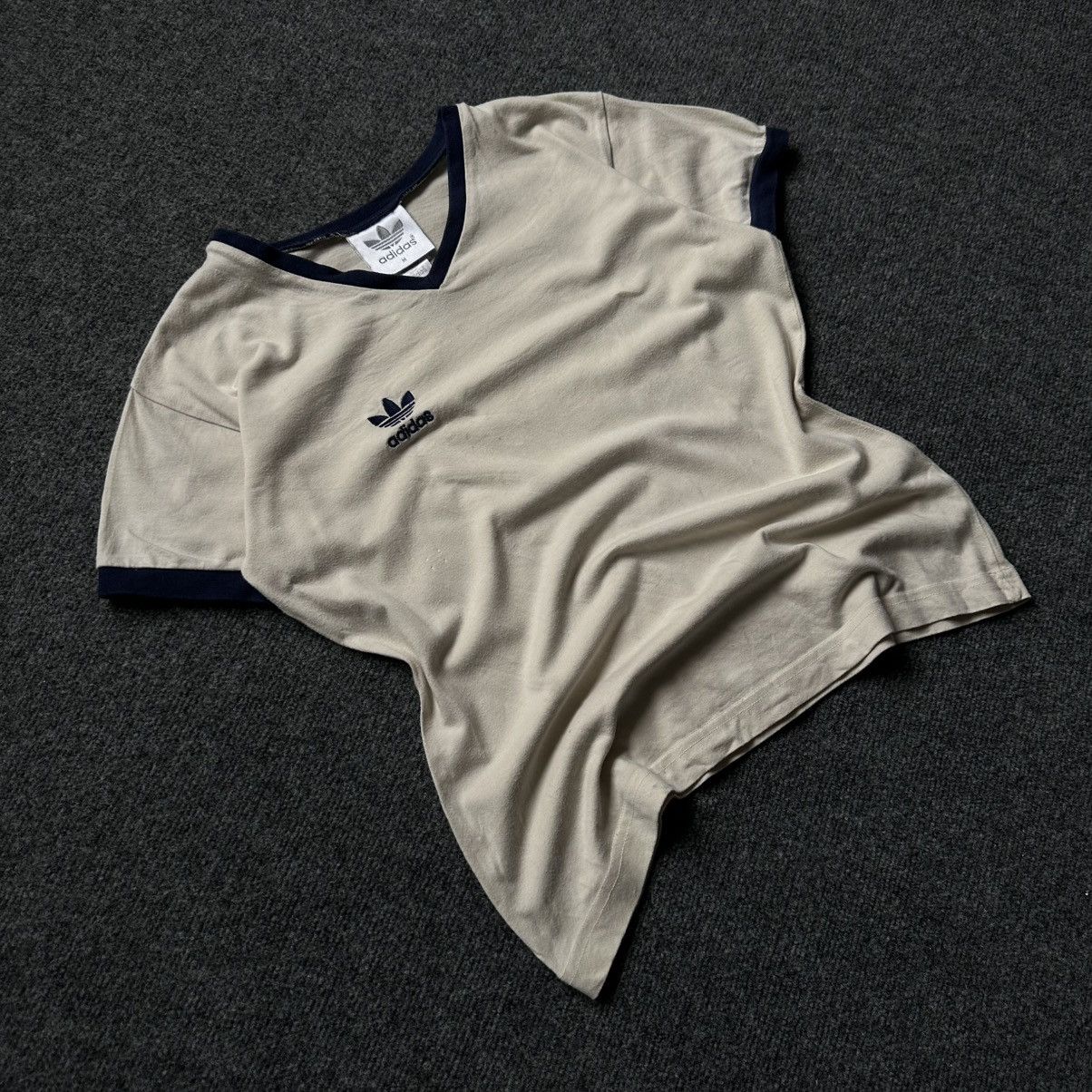 Adidas VTG Women’s V Neck T-shirts Small Logo Size M Y2K Trashed 00 Size M / US 6-8 / IT 42-44 - 1 Thumbnail