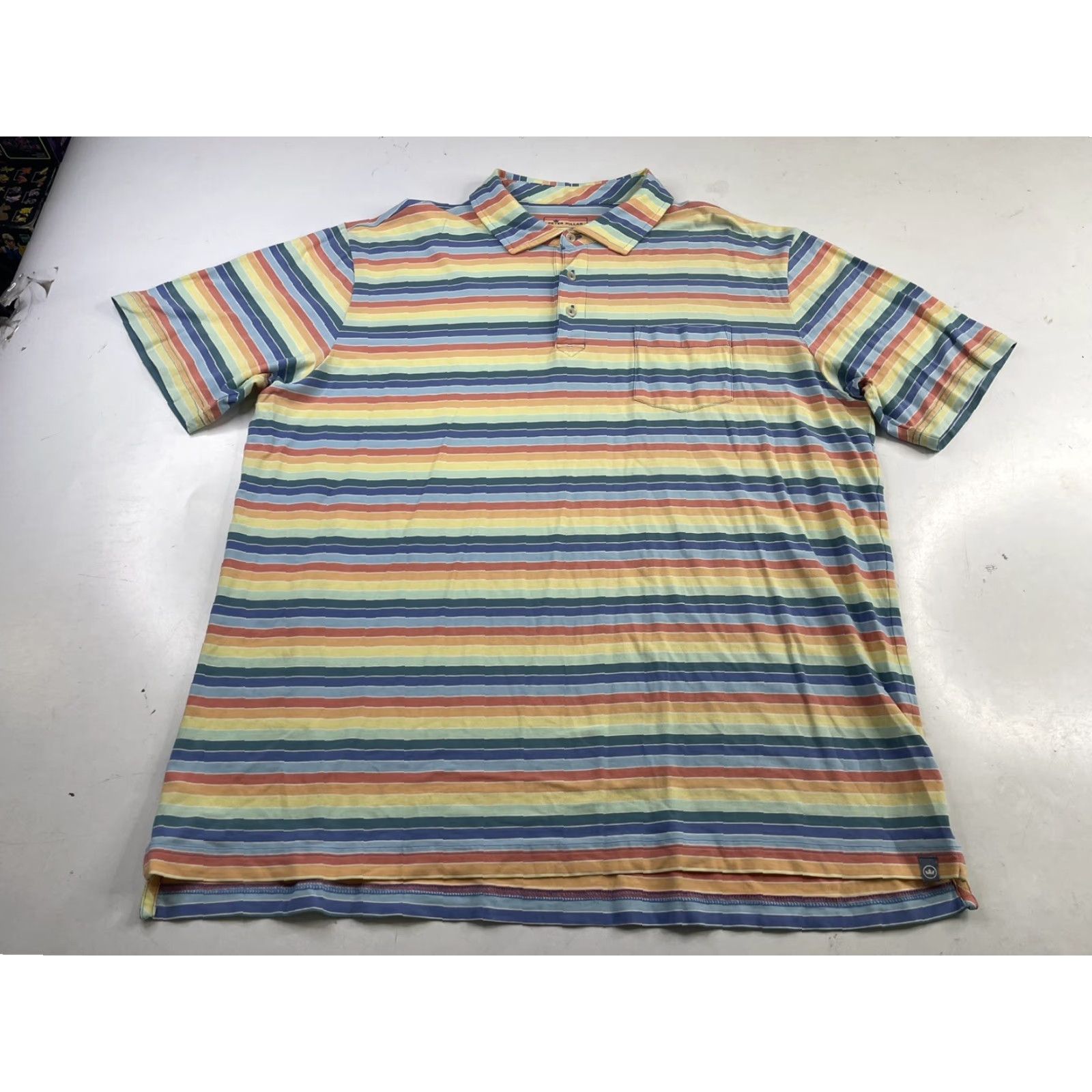 Peter Millar Peter Millar Polo Shirt Mens XL Multicolor Striped Performance Stretch Golf Shirt Size US XL / EU 56 / 4 - 3 Thumbnail