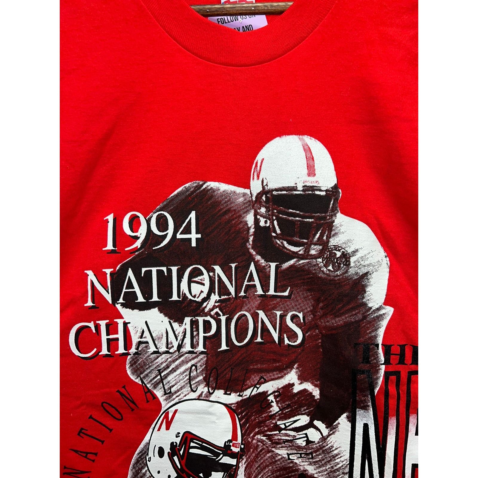 Fruit Of The Loom Vintage Nebraska Cornhuskers Shirt Huskers Football Tee 90s Size US L / EU 52-54 / 3 - 2 Thumbnail