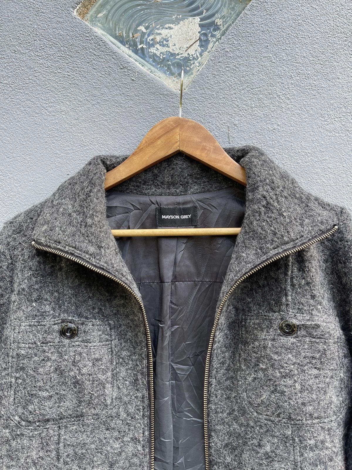 Designer Mayson Grey Wool-Blend Mid-Length Coat - Size 2 Size S / US 4 / IT 40 - 17 Thumbnail