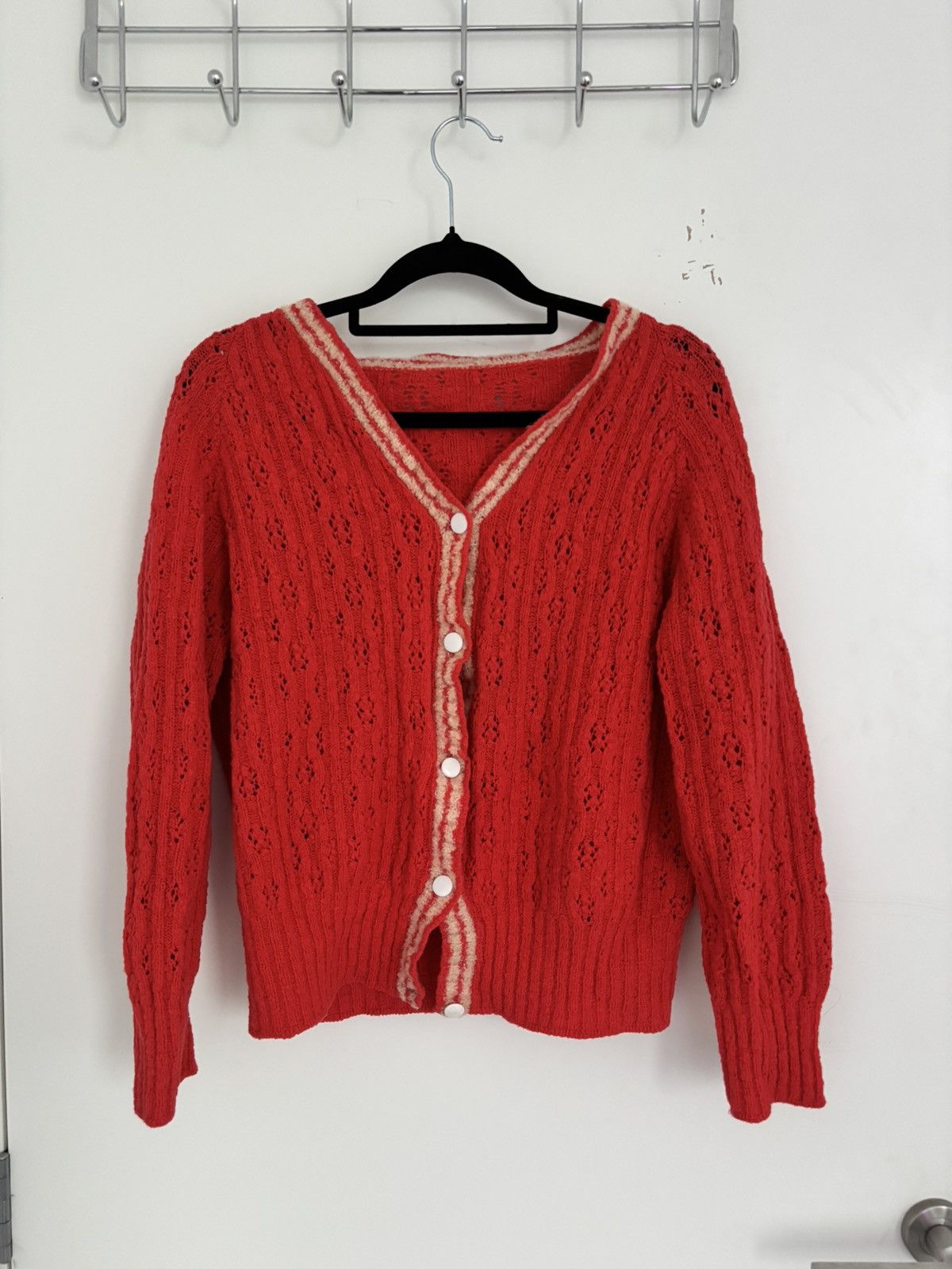Vintage Vintage x funky Orange button up sweater Size S / US 4 / IT 40 - 1 Thumbnail