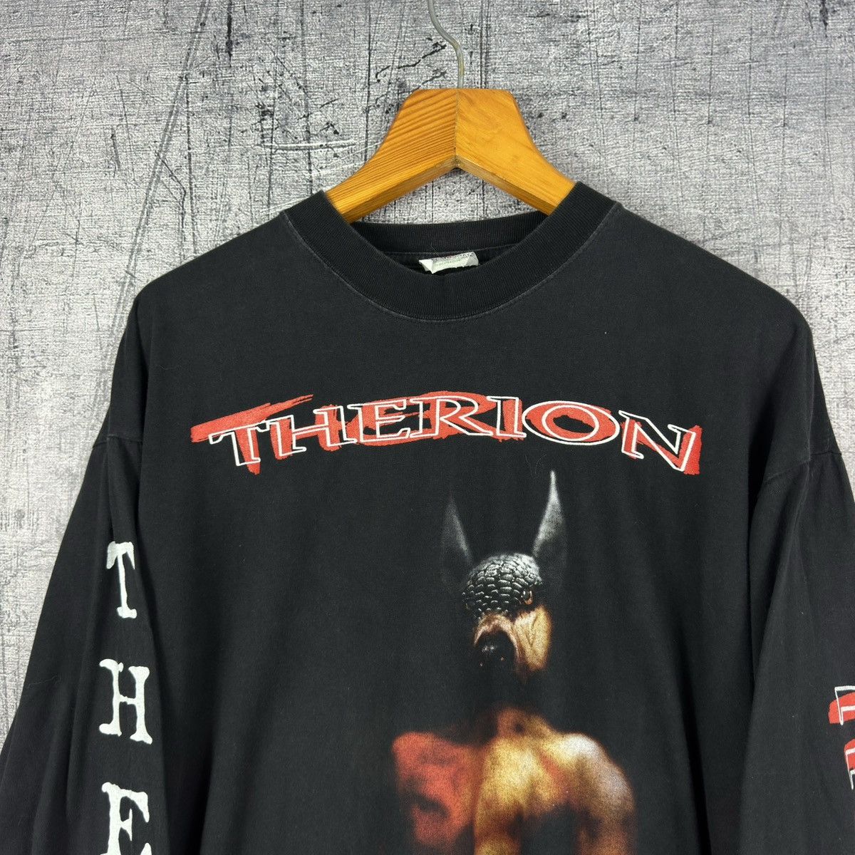 Band Tees RARE Vintage 1996 Therion Theli long sleeve t shirt metal Size US XL / EU 56 / 4 - 2 Thumbnail
