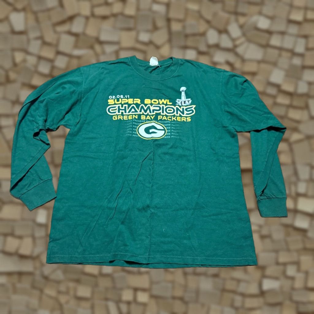 Jerzees VINTAGE Jerzees Sweatshirt Men's XL Wisconsin Green Bay Packers Superbowl Champions Shirt Mens XL Green Packers Jersey Sweatshirt Size US XL / EU 56 / 4 - 1 Thumbnail