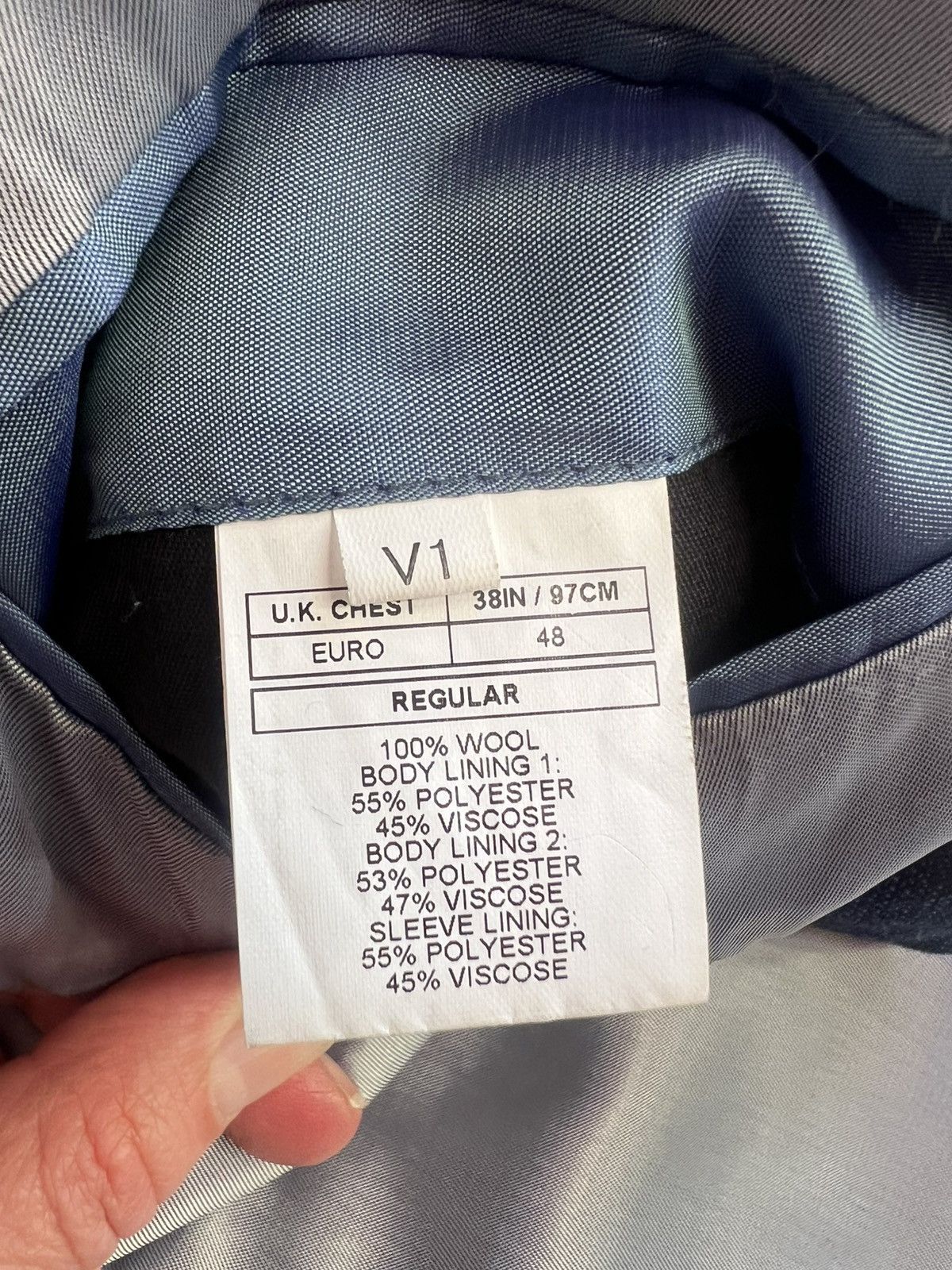 DKNY DKNY Blue Wool Blazer Size 48 Classic Tailored Size 38S - 7 Thumbnail