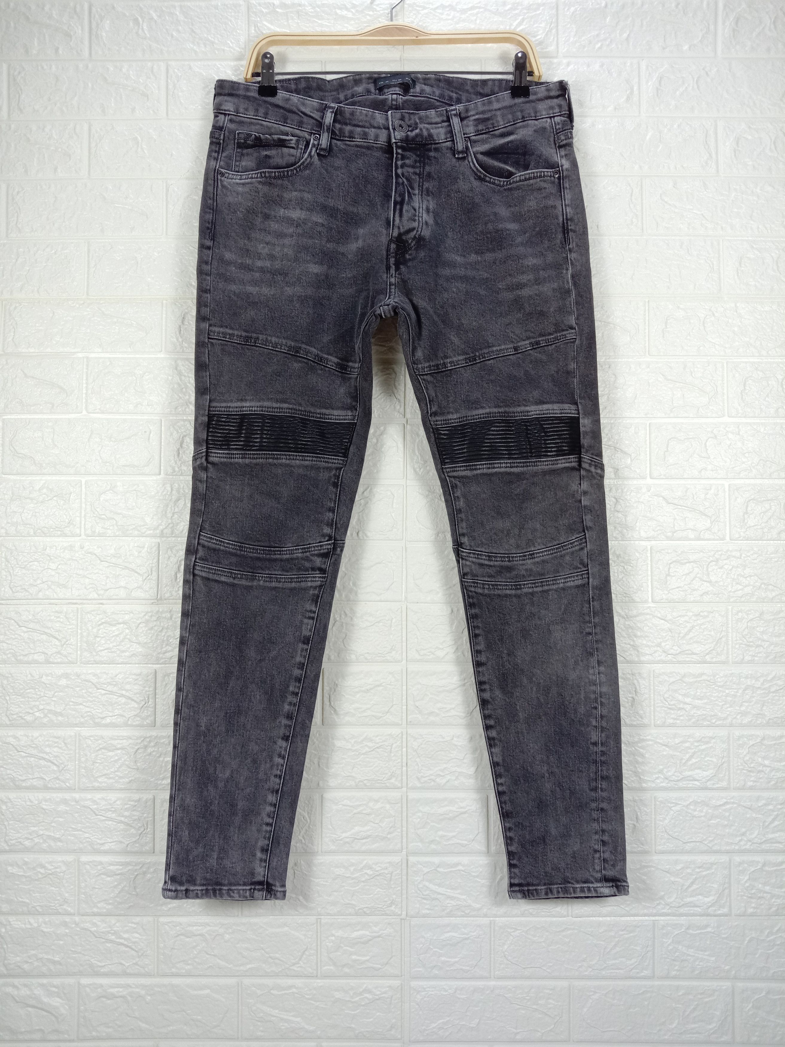 Zara Skinny Biker Jeans Double Knee Denim