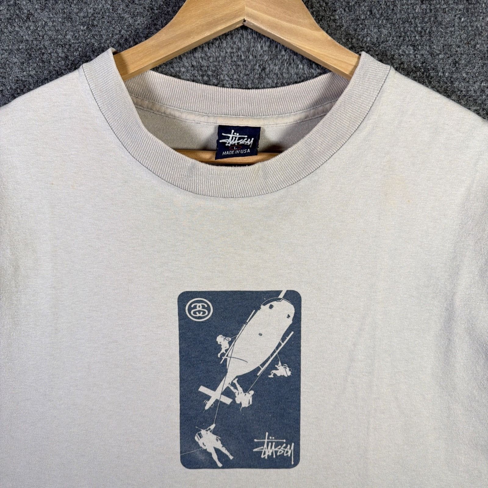 Stussy Vintage Stussy Shirt Mens Large Gray 90s Skate Surf Army Size US L / EU 52-54 / 3 - 3 Thumbnail