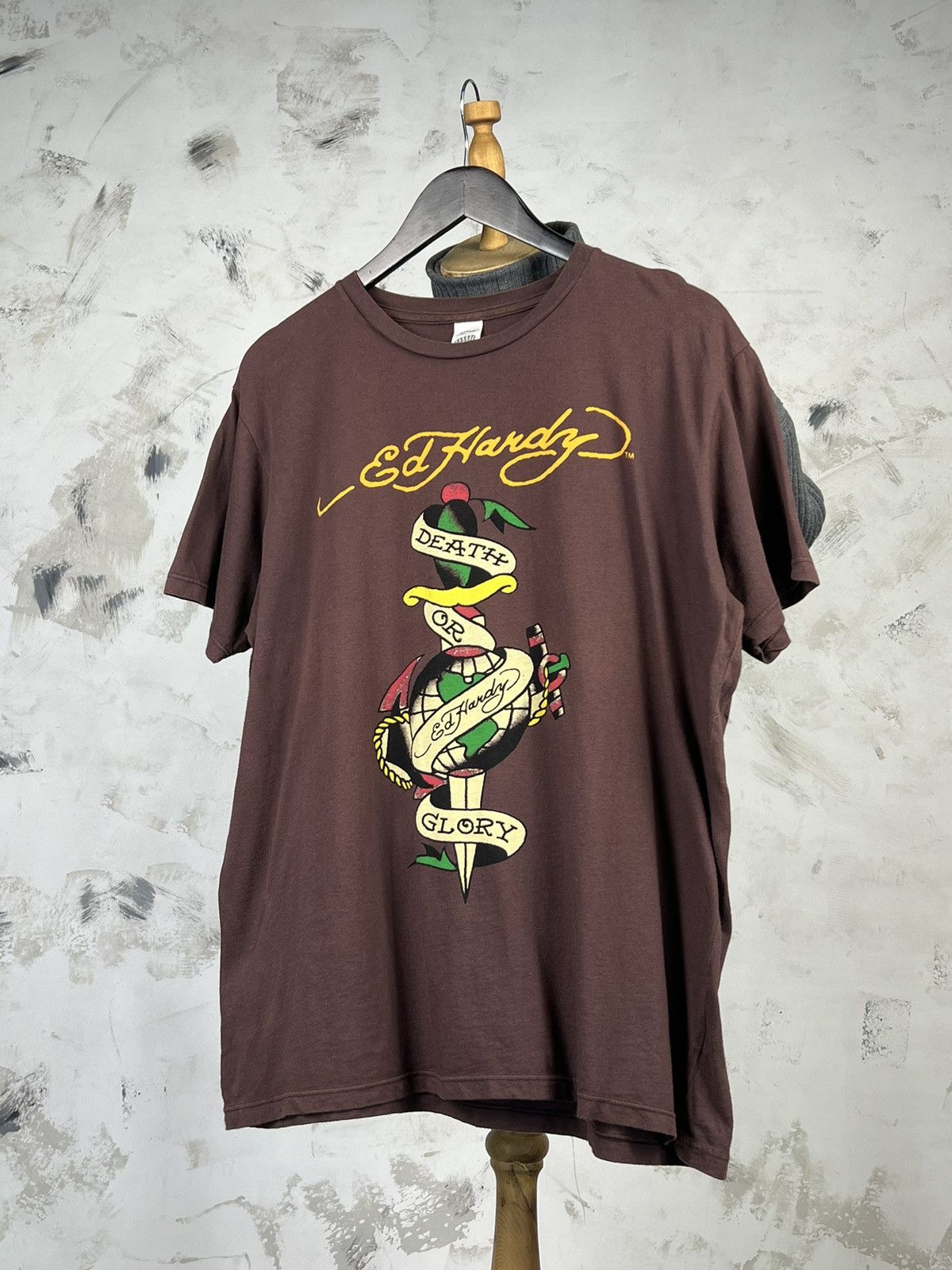 Ed Hardy Vintage Ed Hardy Graphic T-Shirt Death Or Glory Size M - L Size US L / EU 52-54 / 3 - 1 Thumbnail