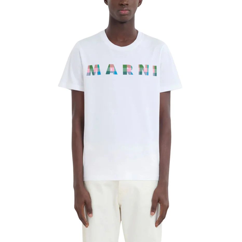 Marni o1f1d3z0525 Logo T-Shirt in White Size US L / EU 52-54 / 3 - 4 Thumbnail