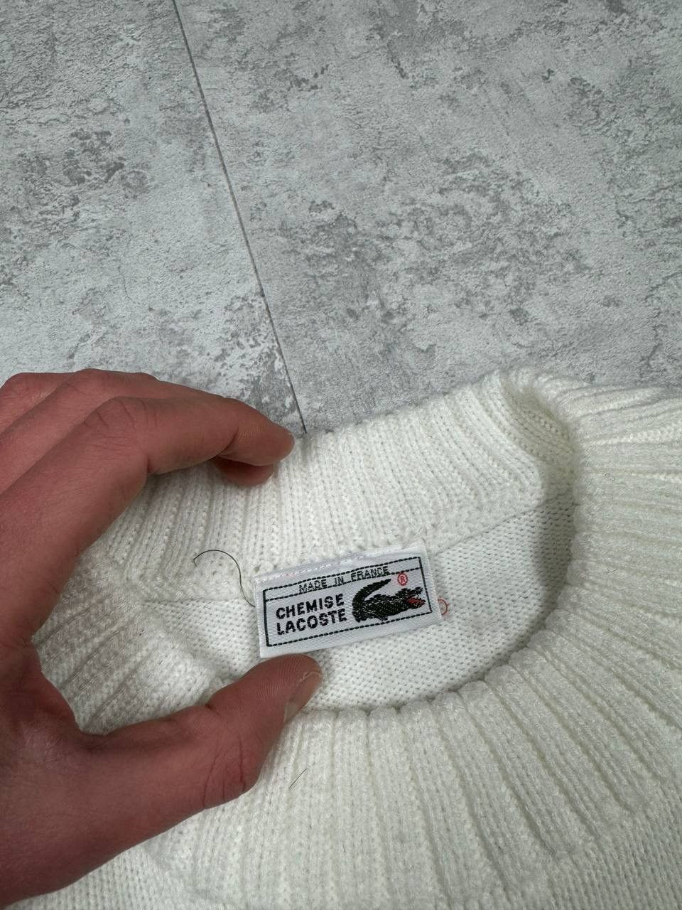 Lacoste Vintage Lacoste Y2K White Sweater Big Logo Size XL Size US XL / EU 56 / 4 - 11 Thumbnail