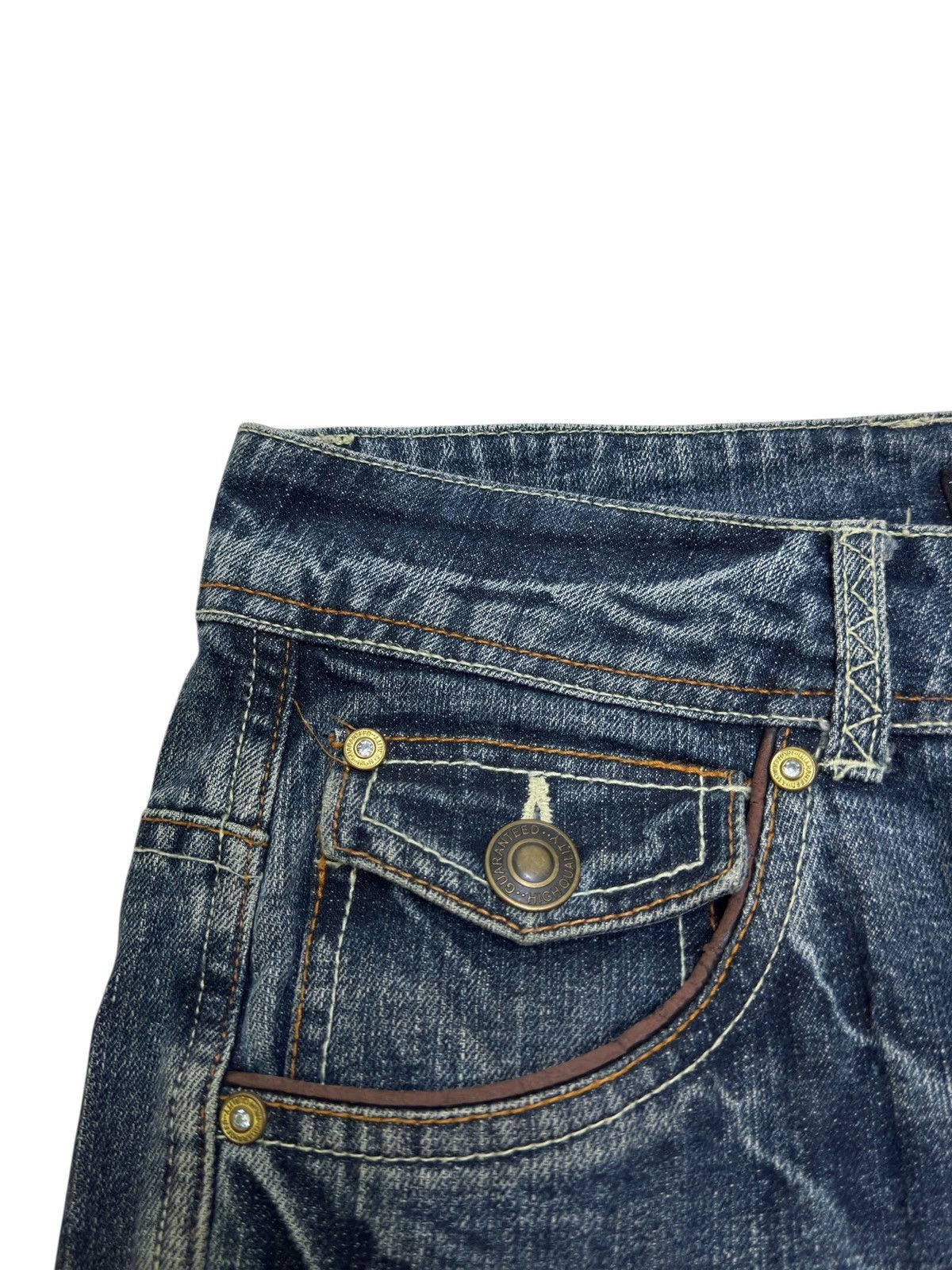 Vintage Vintage Indecent Bootcut Jeans Dark Blue Y2K Leather Pocket Size US 30 / EU 46 - 7 Thumbnail