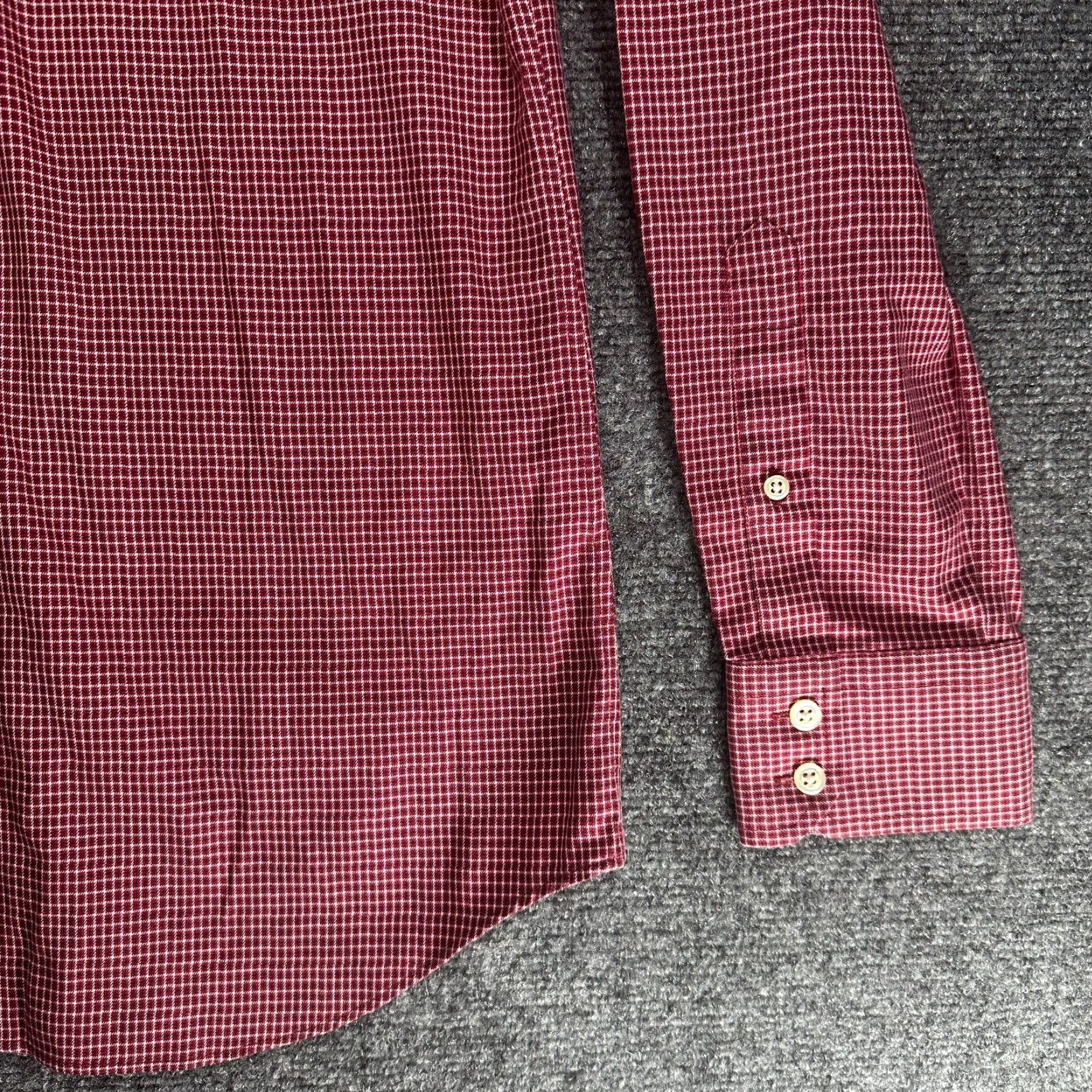 Banana Republic Banana Republic Shirt Mens M Non Iron Tailored Slim Fit Red Check Button-Down Collar Long Sleeve Size US M / EU 48-50 / 2 - 4 Thumbnail