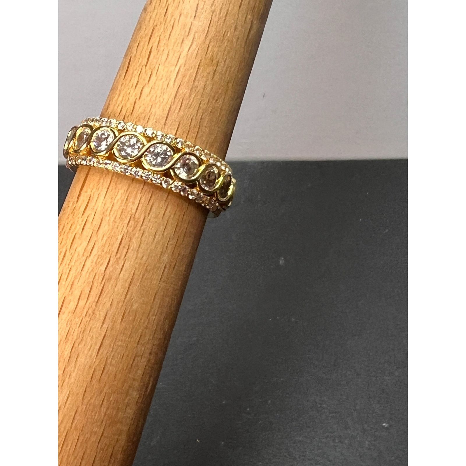 Other CZ gold over Sterling eternity band mens ring size 11 Size ONE SIZE - 11 Thumbnail