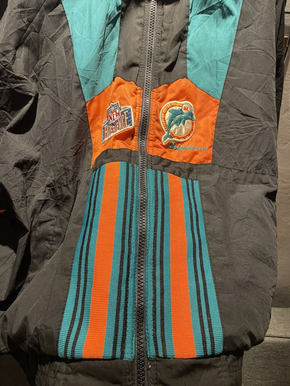 Pro Player × Vintage Vintage 90s pro player Miami Dolphins Reversible Jacket Size US S / EU 44-46 / 1 - 6 Thumbnail