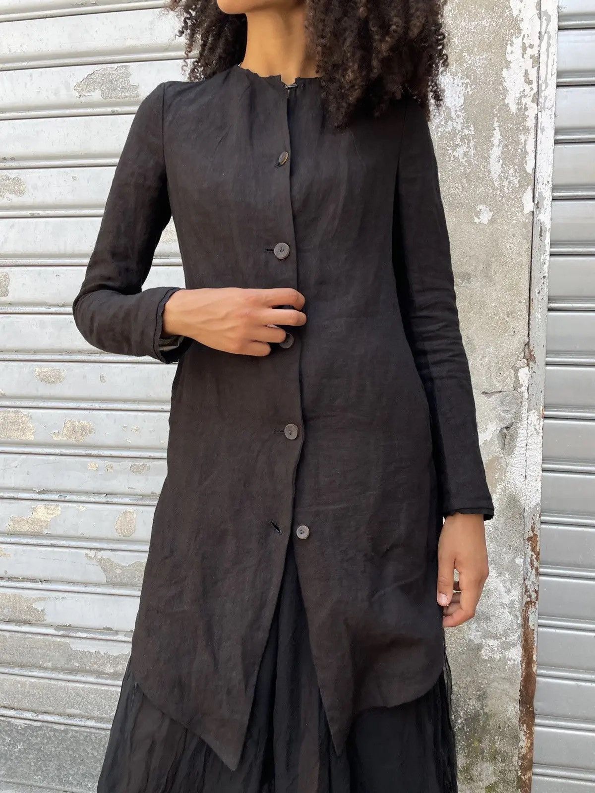 Layer-0 Layer-0 Retro Overlock Stitch Avant-Garde Linen Jacket/Coat Size S / US 4 / IT 40 - 1 Thumbnail