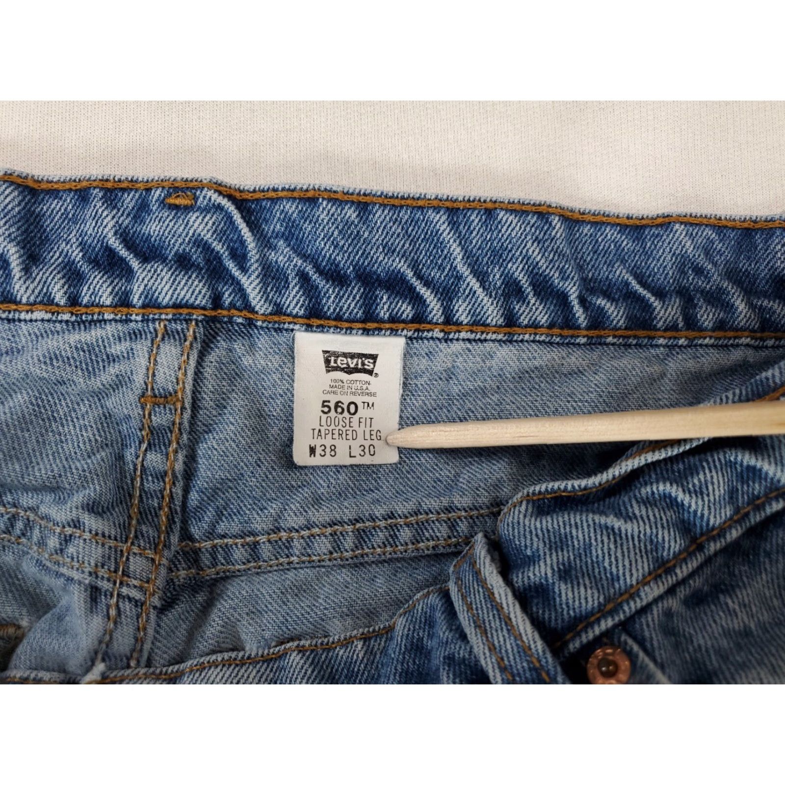 Levi's Levi's 560 Jeans Wide-Leg Blue 36x30 Mens Made USA Baggy, Regular Inseam 30, Color Blue, Model 560, 90s? Size US 36 / EU 52 - 3 Thumbnail