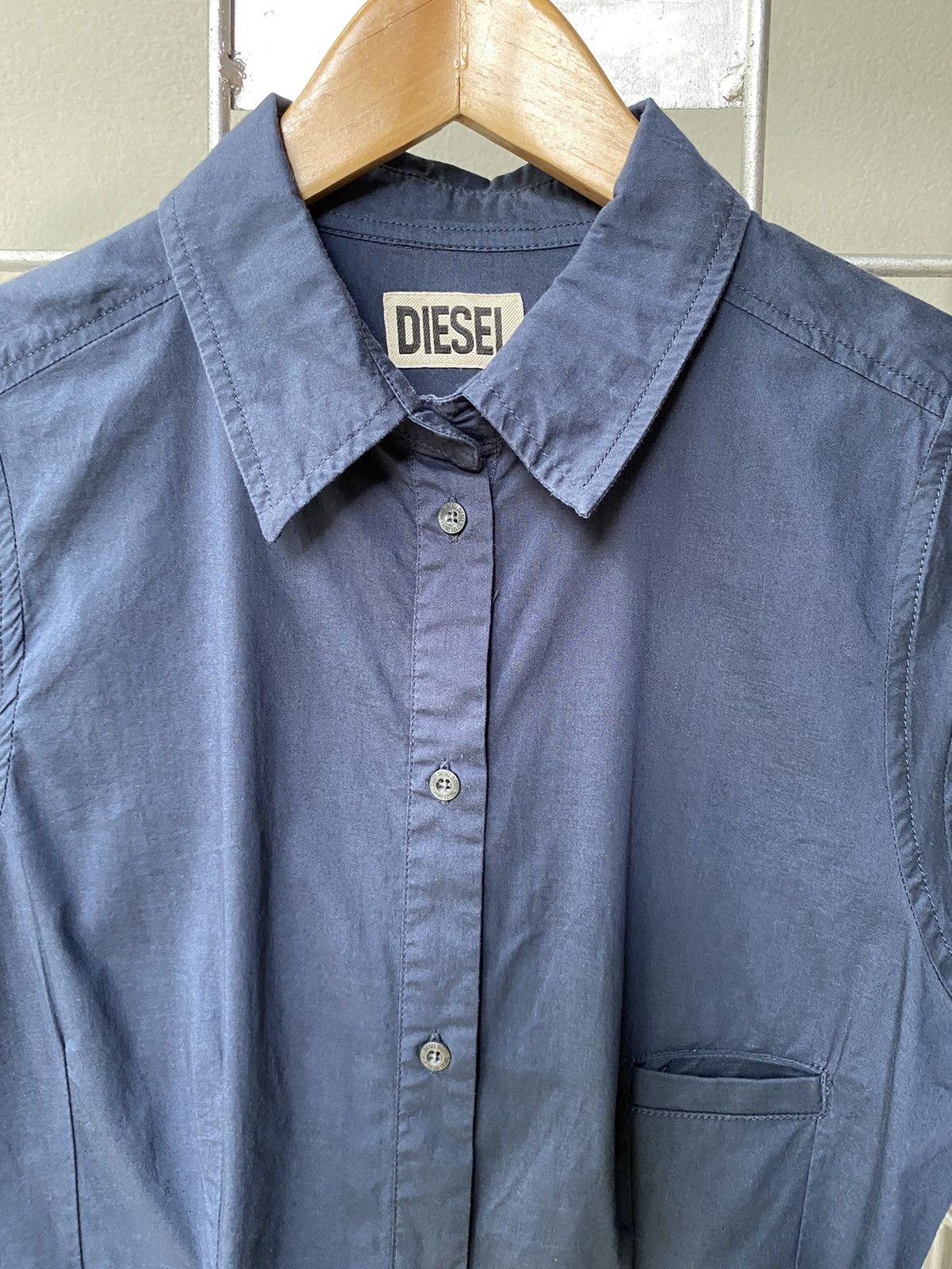 Diesel DIESEL Slim-Fit Blue Long Sleeve Shirt for Women Size M / US 6-8 / IT 42-44 - 18 Thumbnail