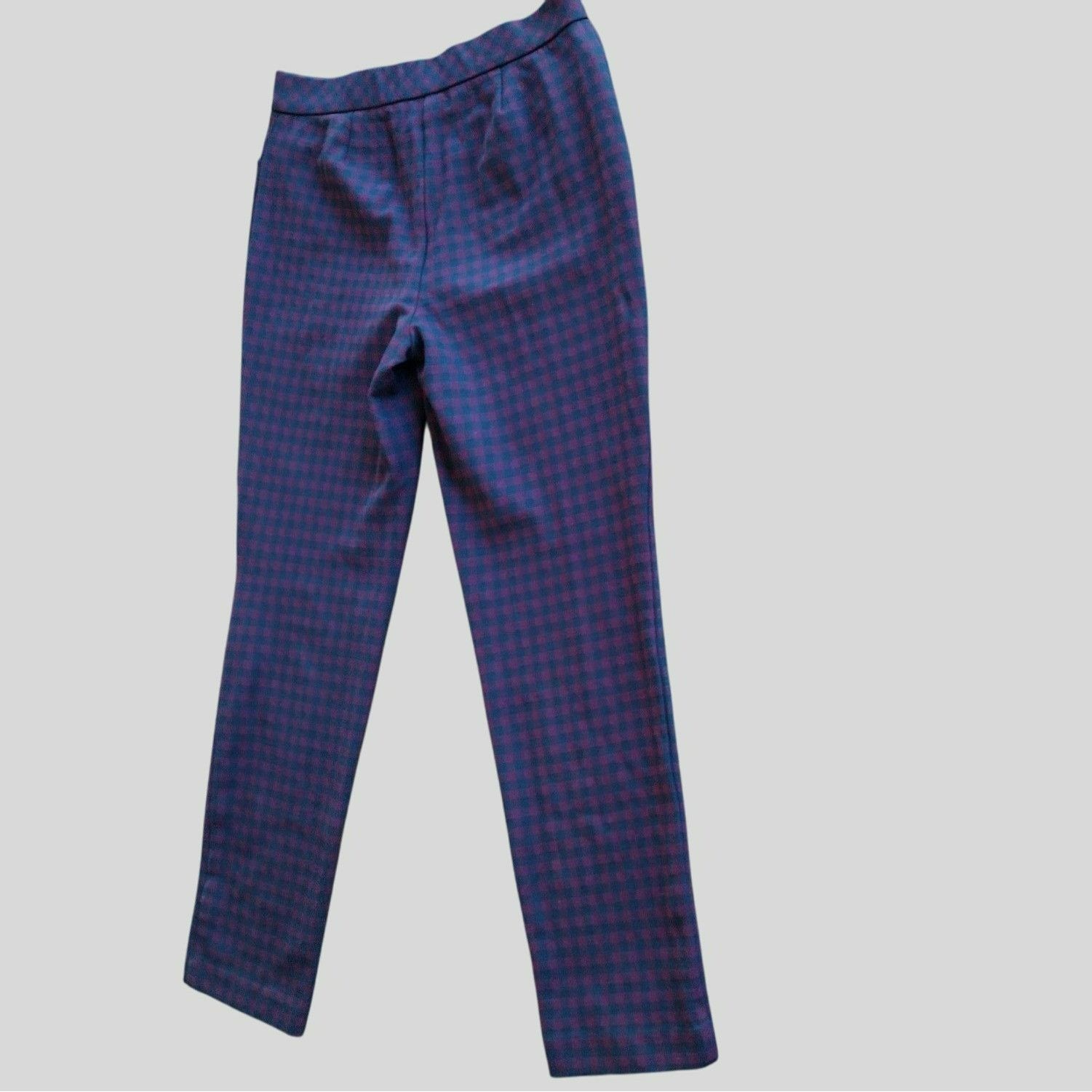J. Jill J.Jill Womens Ponte Slim Leg Pants Size S Red & Black Plaid Size 28" / US 6 / IT 42 - 2 Thumbnail