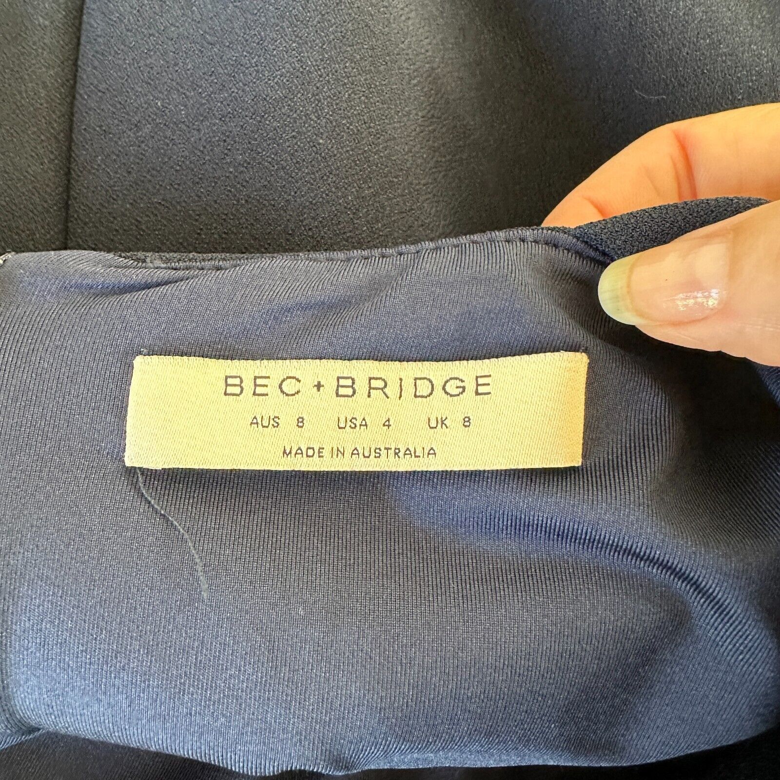 BEC + BRIDGE Bec + Bridge Navy Peek-A-Boo Midriff Cutout Zip Midi Dress 4 Size S / US 4 / IT 40 - 12 Thumbnail