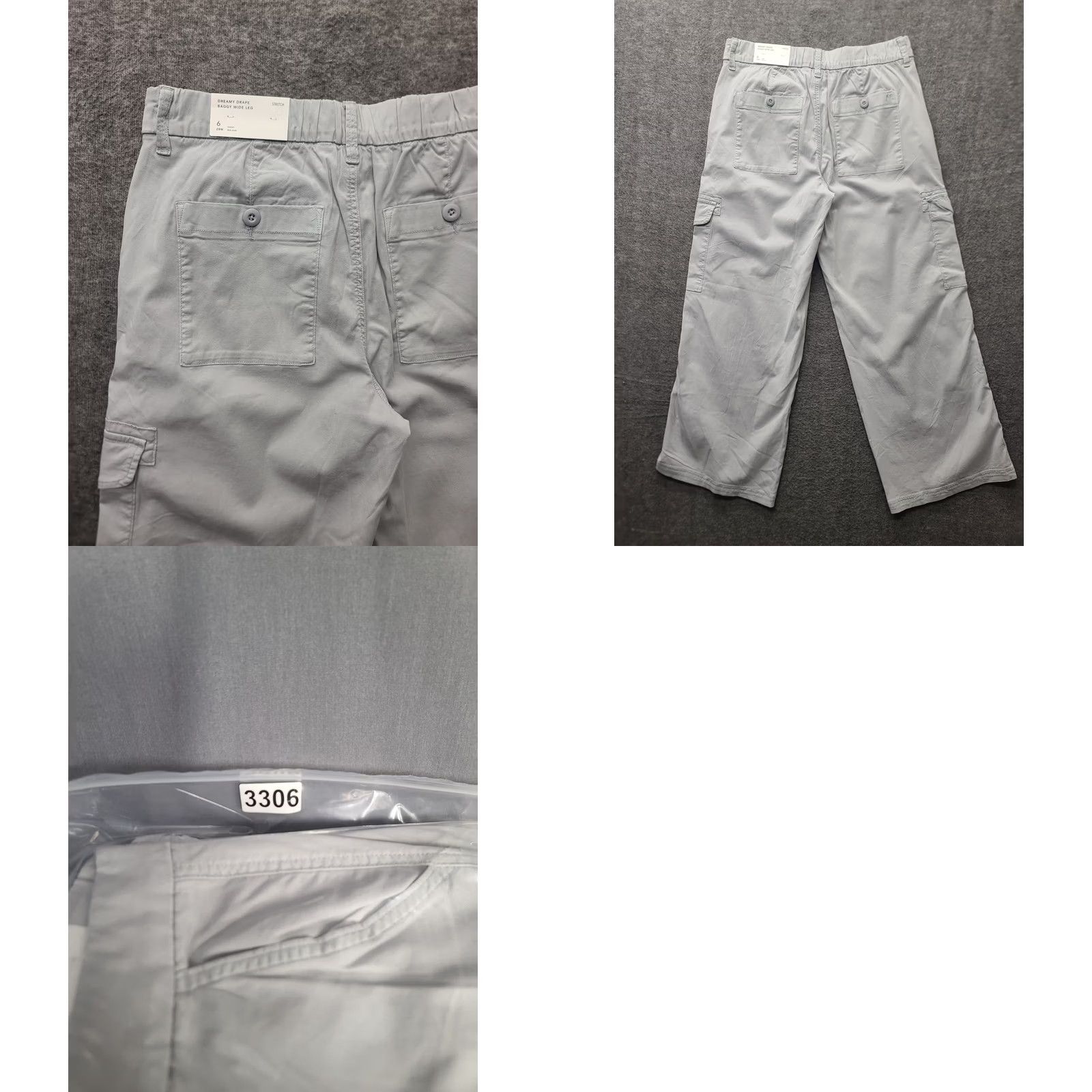 American Eagle Outfitters VINTAGE American Eagle Pants Womens 6x29 Dreamy Drape Baggy Wide Leg Mid Rise Stretch Gray Lyocell Spandex Twill Cargo 90s Womens Size 28" / US 6 / IT 42 - 9 Thumbnail